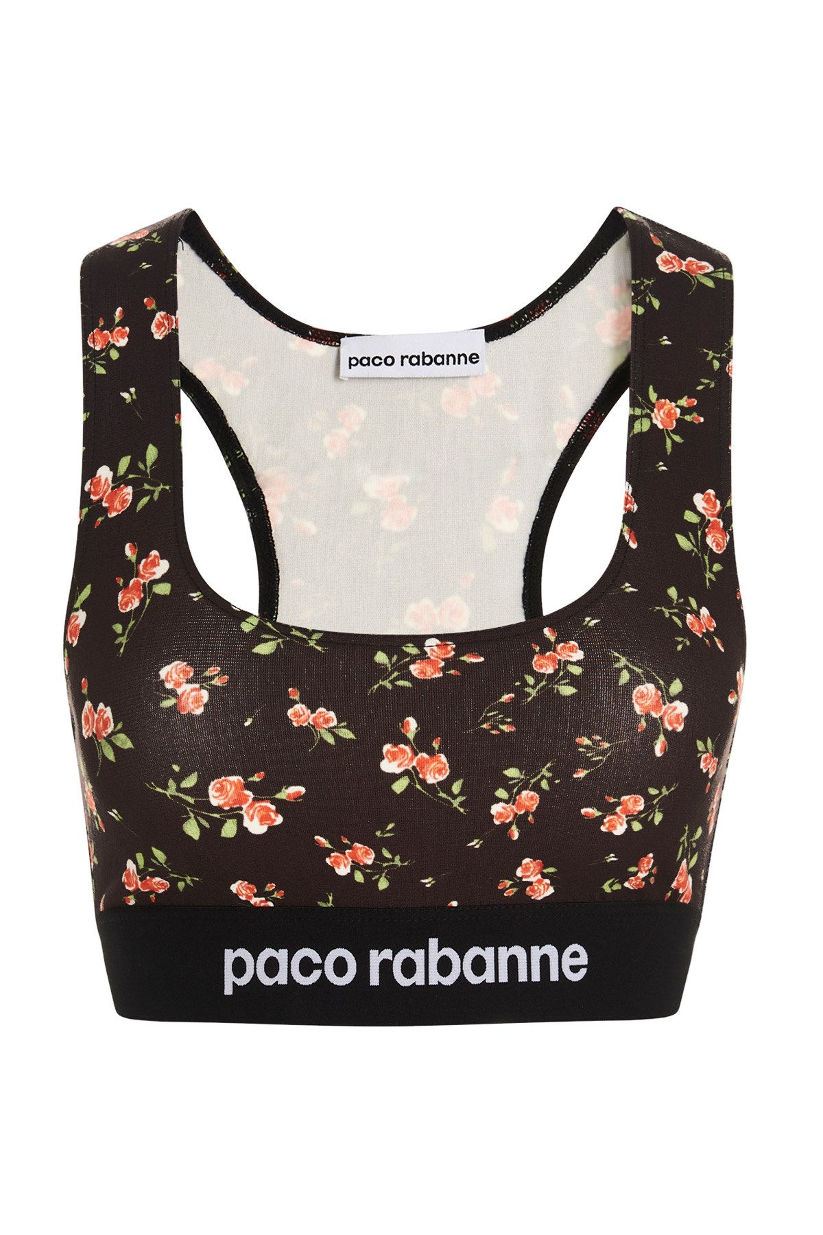 PACO RABANNE Floral Print Cropped Top