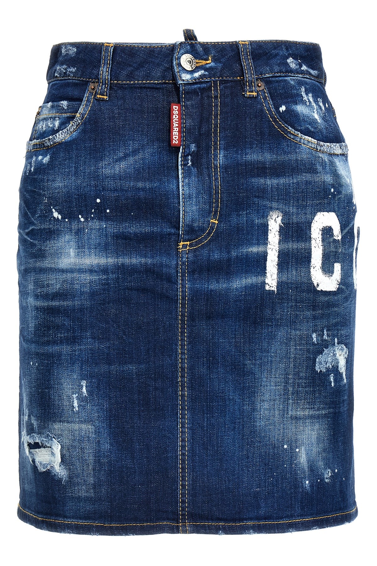 'Icon Spray' Denim Skirt - Size 36 IT