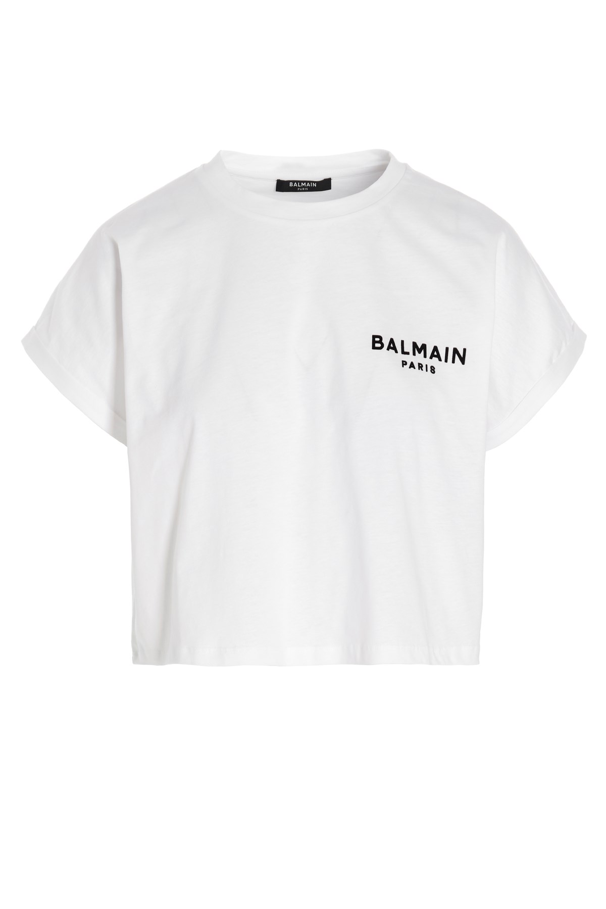 BALMAIN T-Shirt Mit Logo Im Flocking