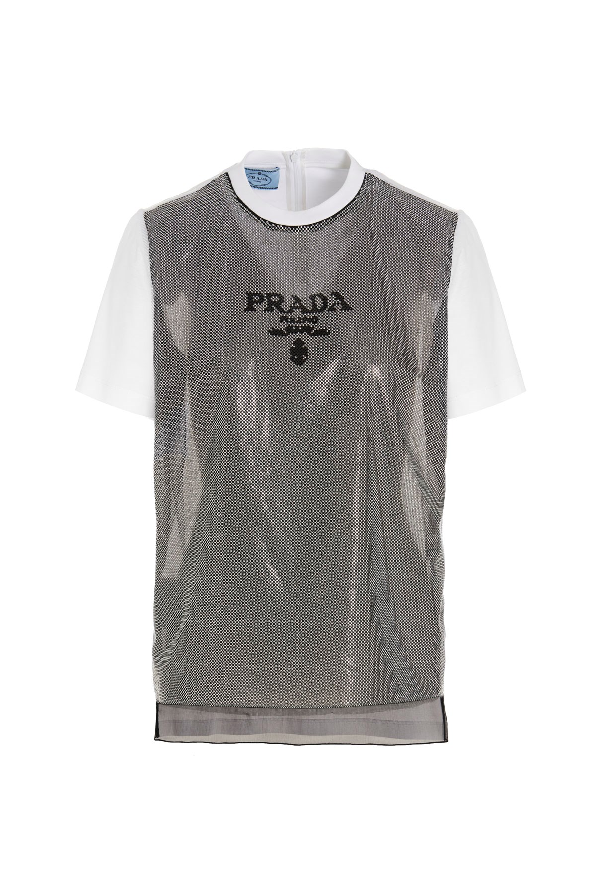 PRADA T-Shirt Mit Nieten Und Logo