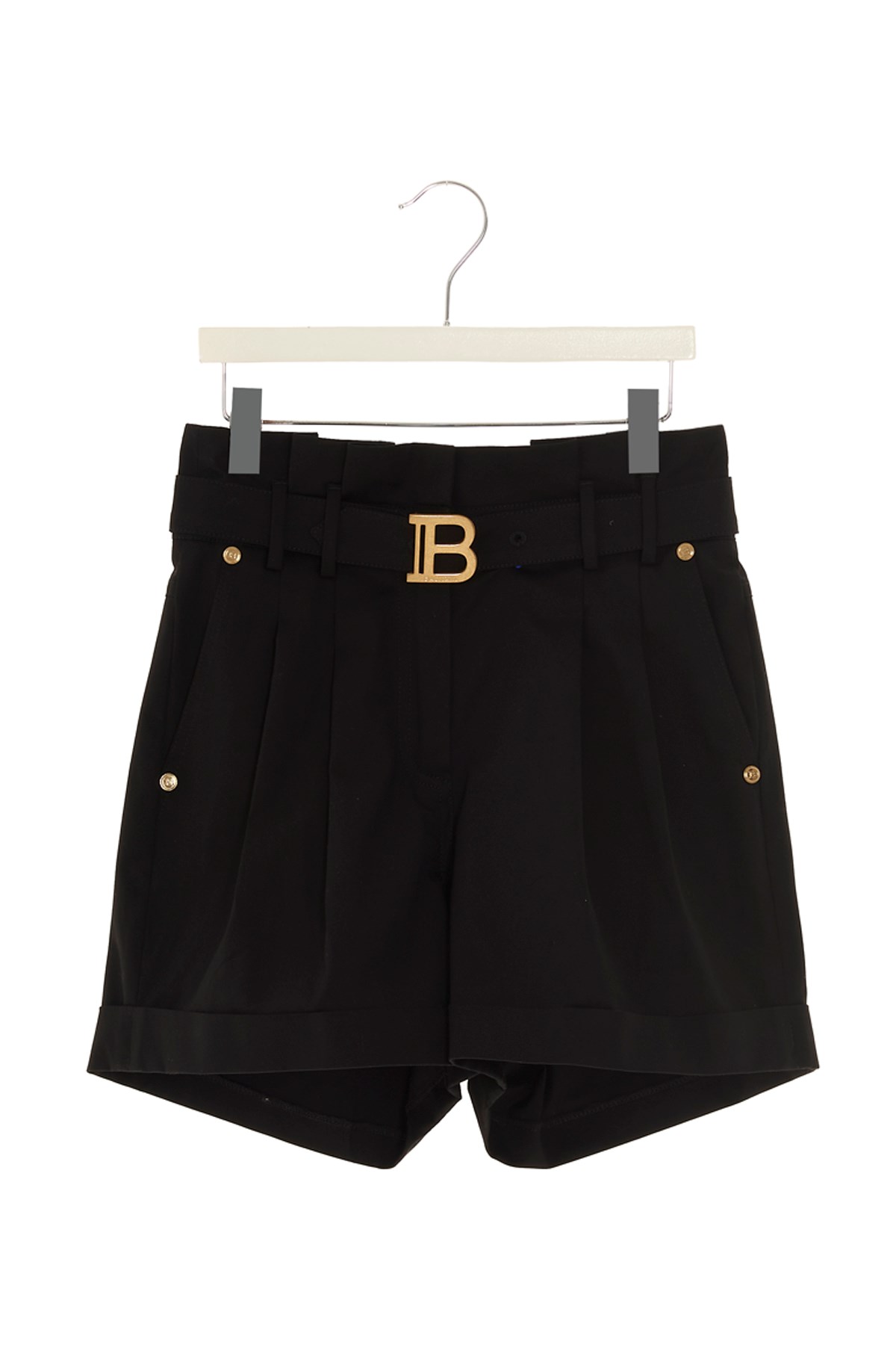 BALMAIN KIDS Buckle Logo Belt Bermuda Shorts
