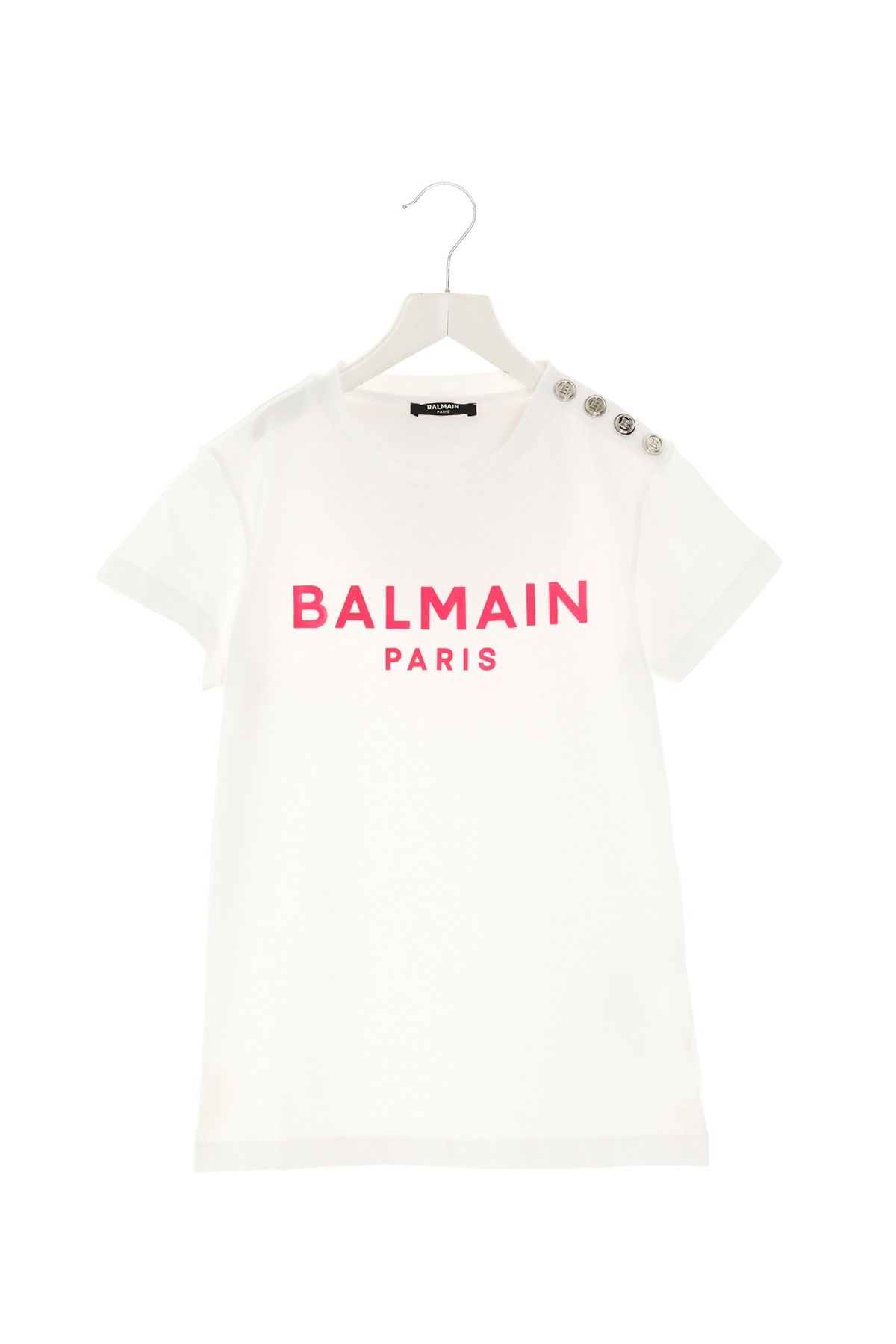 BALMAIN KIDS Logo Button Detail T-Shirt