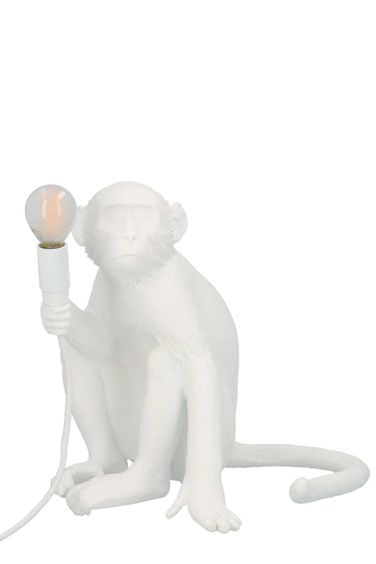 Seletti 'the Monkey Lamp Sitting Version' Lamp In White