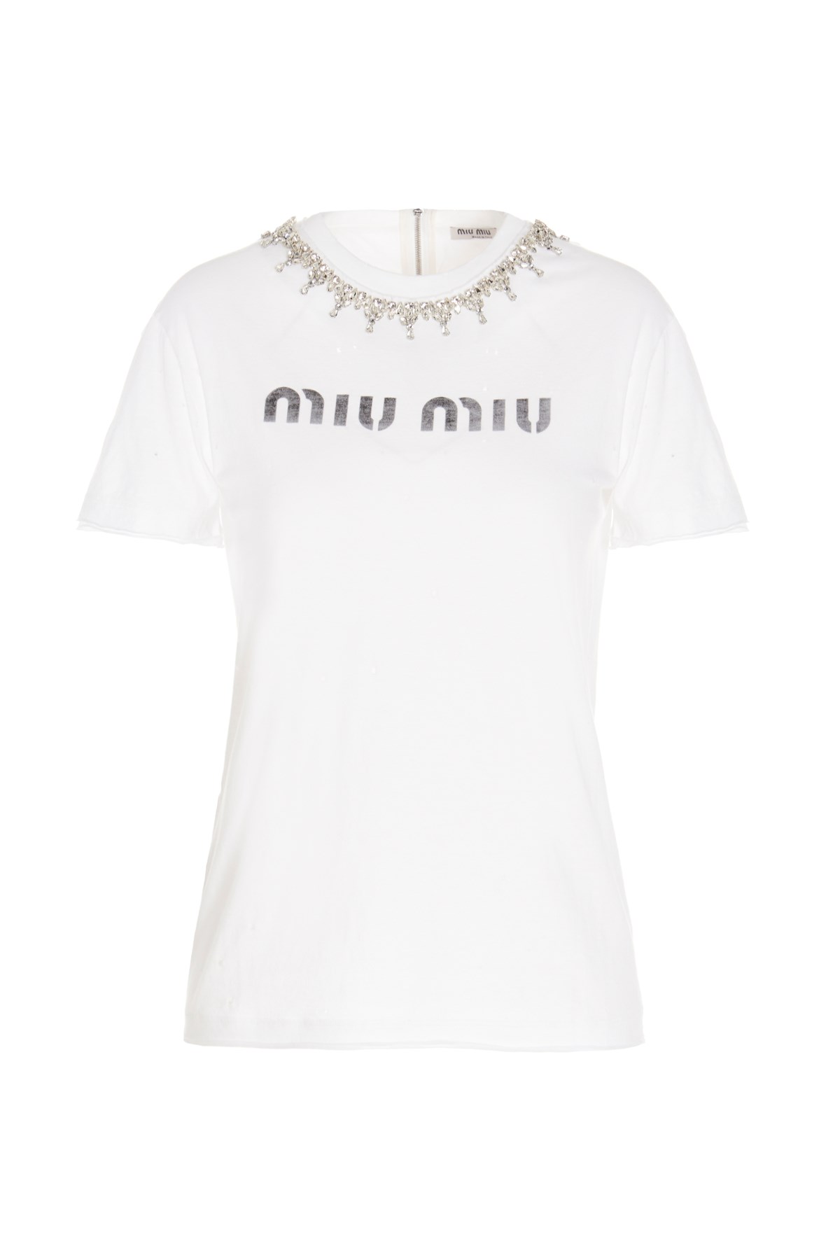 MIU MIU T-Shirt Mit Schmuck-Applikation