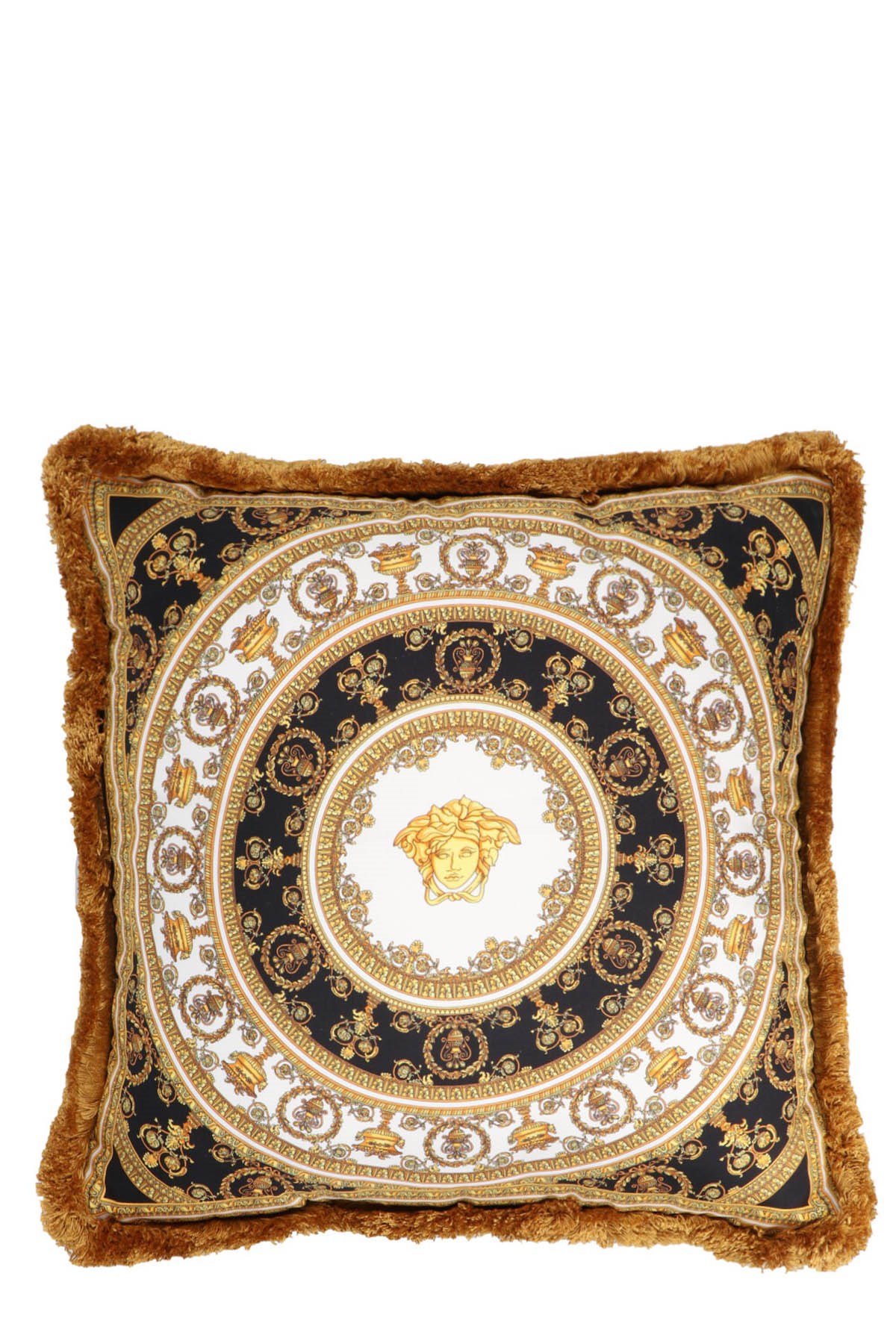 Versace Home Cushion With Fringes In Multi