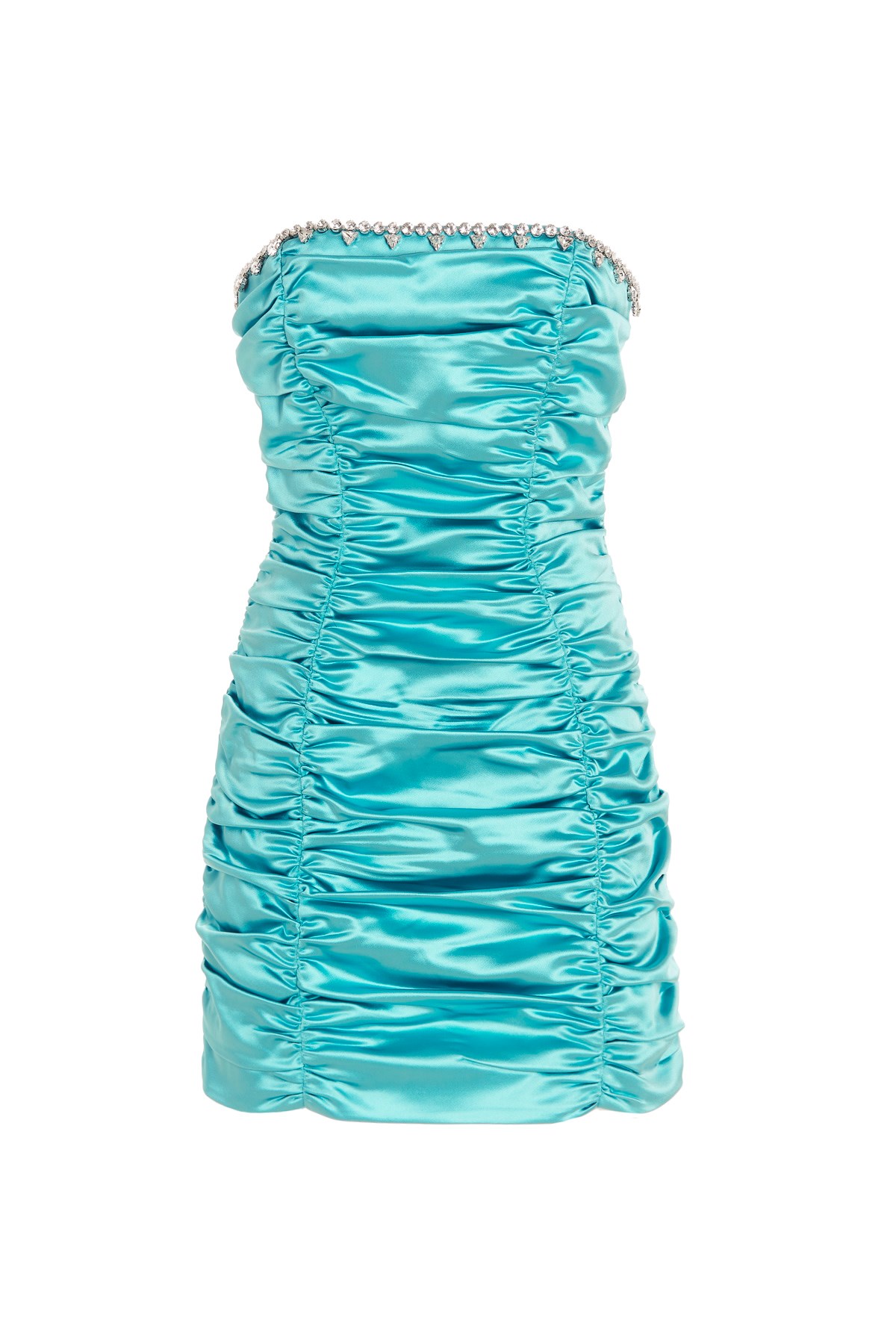 AREA Plissiertes Kleid Mit Kristallen