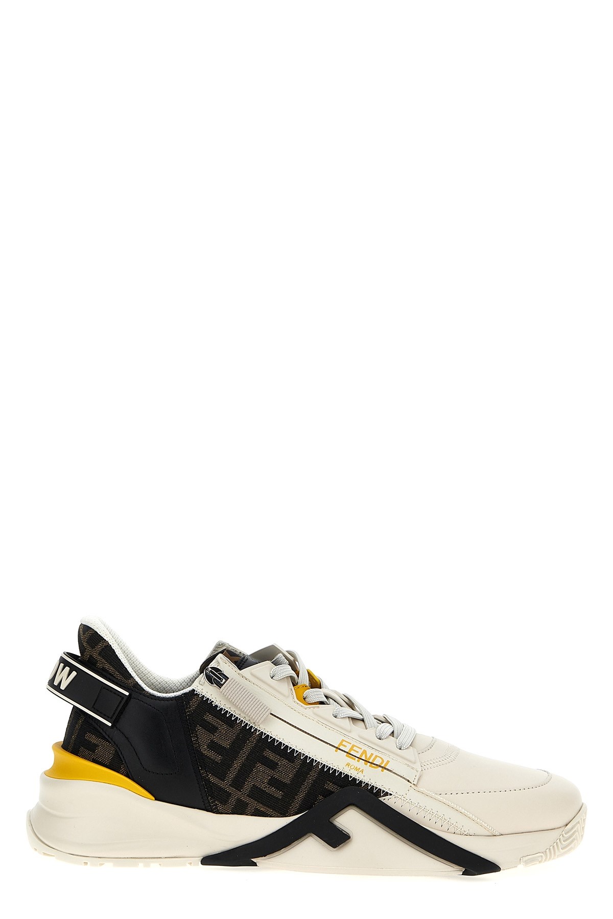 Fendi Flow Sneaker With Distinctive Monogram Accents In Neutral