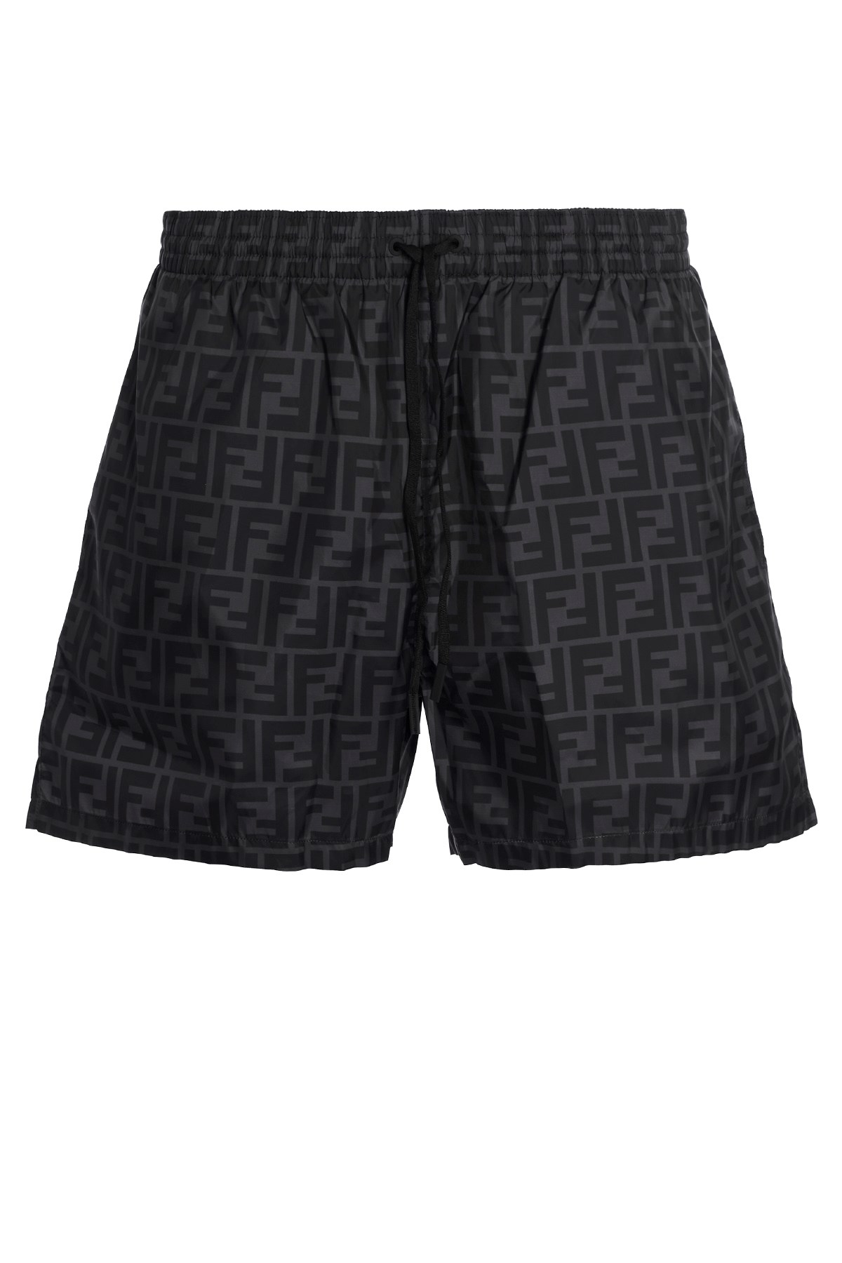 Fendi Al-over Logo Beach Shorts In Black