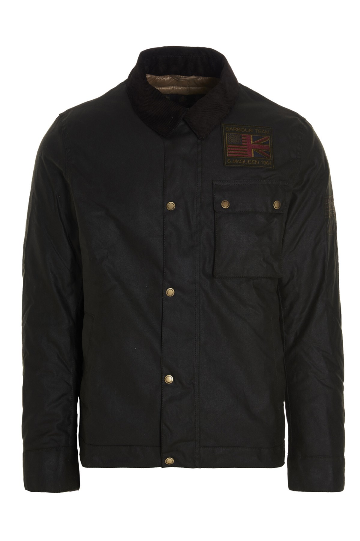 Barbour International Workers Wax Black Jacket In Brown