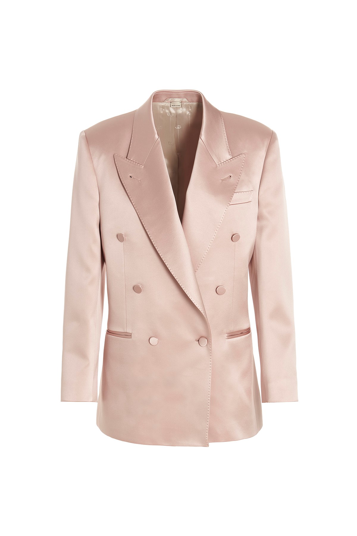 Gucci Duchesse Silk Blazer Jacket In Pink