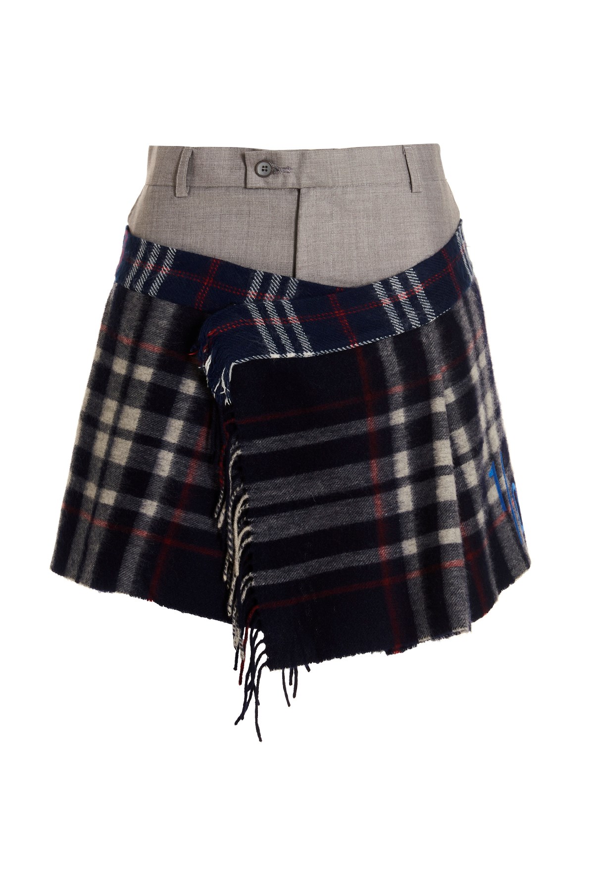 'Check Scarf Reworked' Skirt