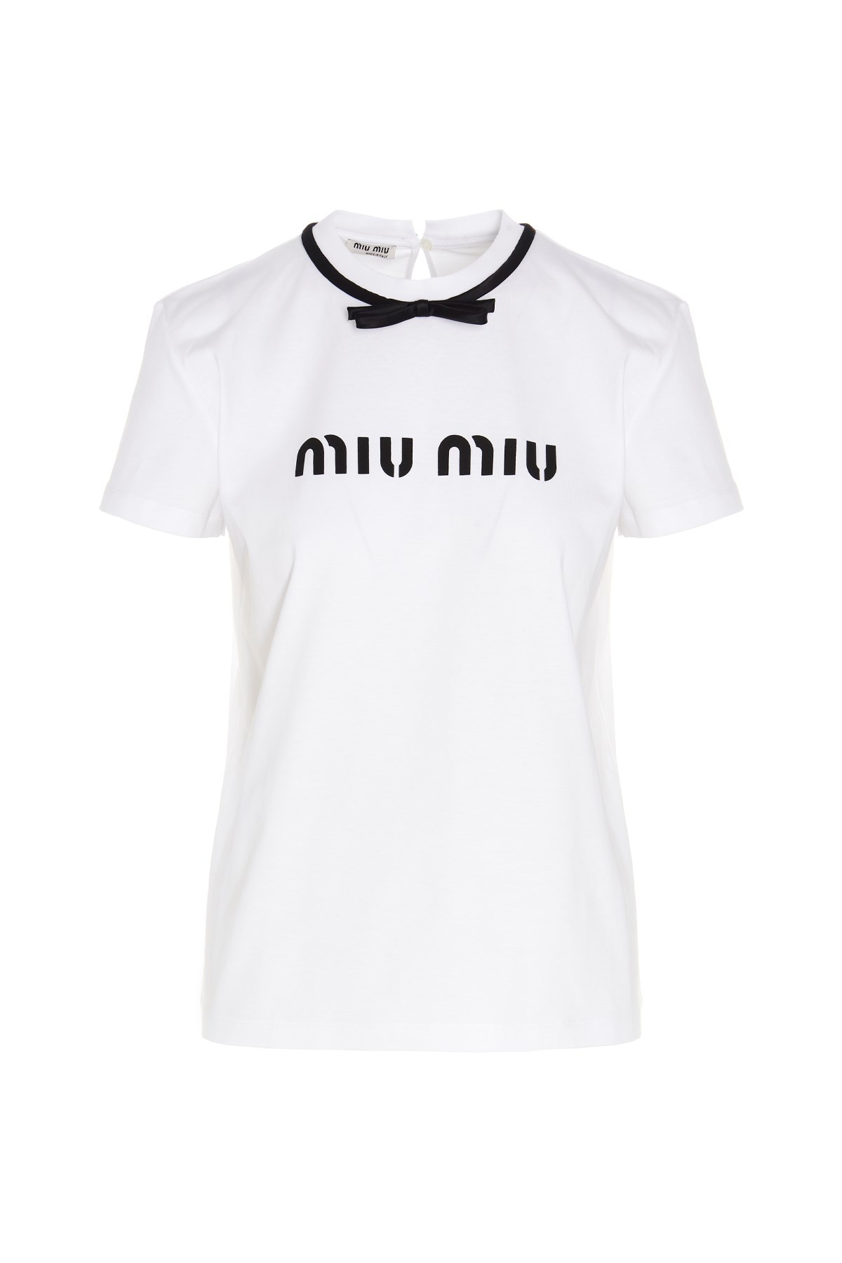 MIU MIU T-Shirt Mit Logo-Druck Und Schleife