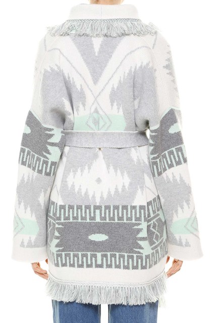 Oversize jacquard cashmere cardigan