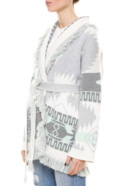 Oversize jacquard cashmere cardigan