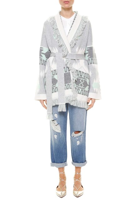 Oversize jacquard cashmere cardigan