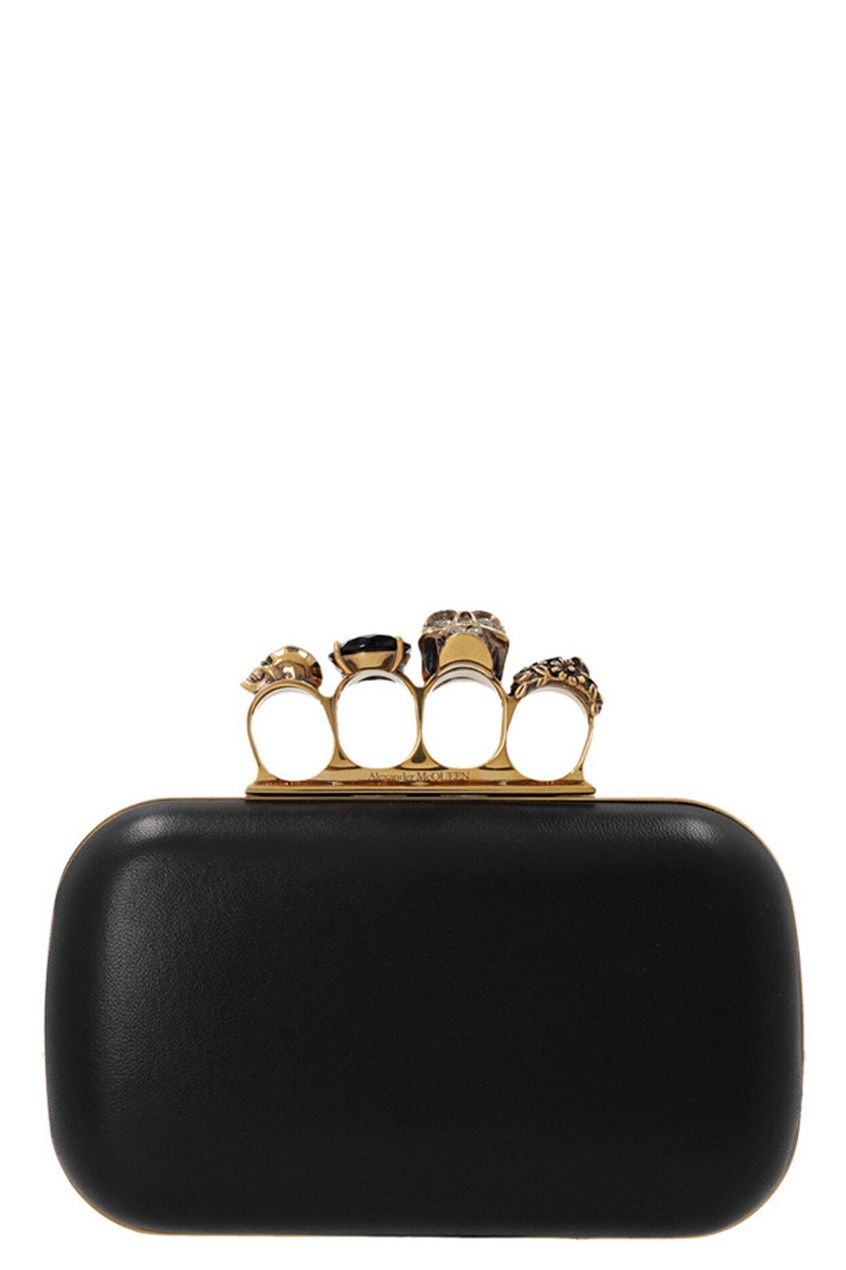 Alexander Mcqueen Skull Four Ring Embellished Clutch