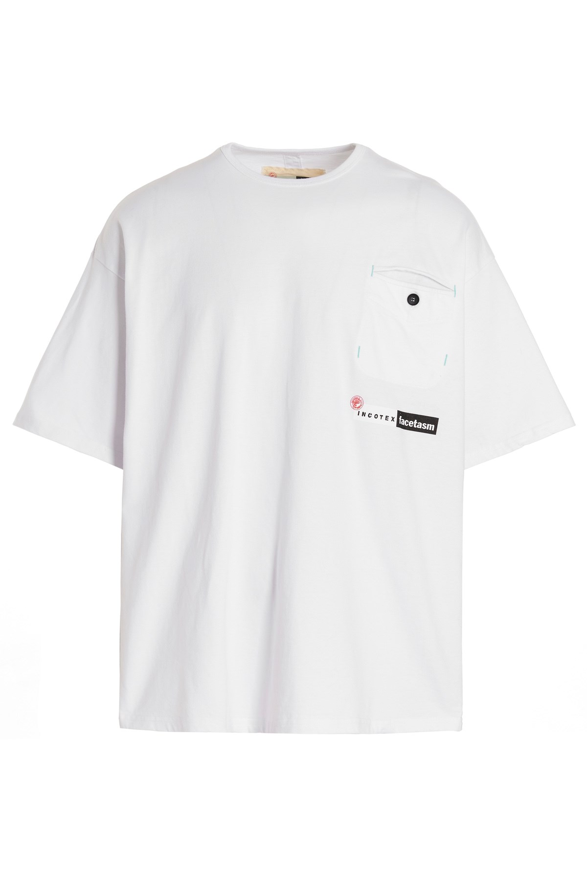 Incotex Red X Facetasm Logo Printed T-shirt In White
