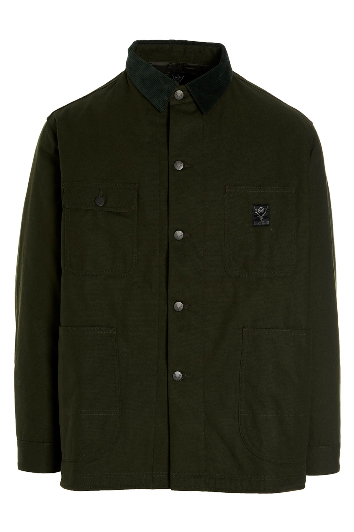 South2 West8 Dark Green Coverall Quilted Jacket In Multi