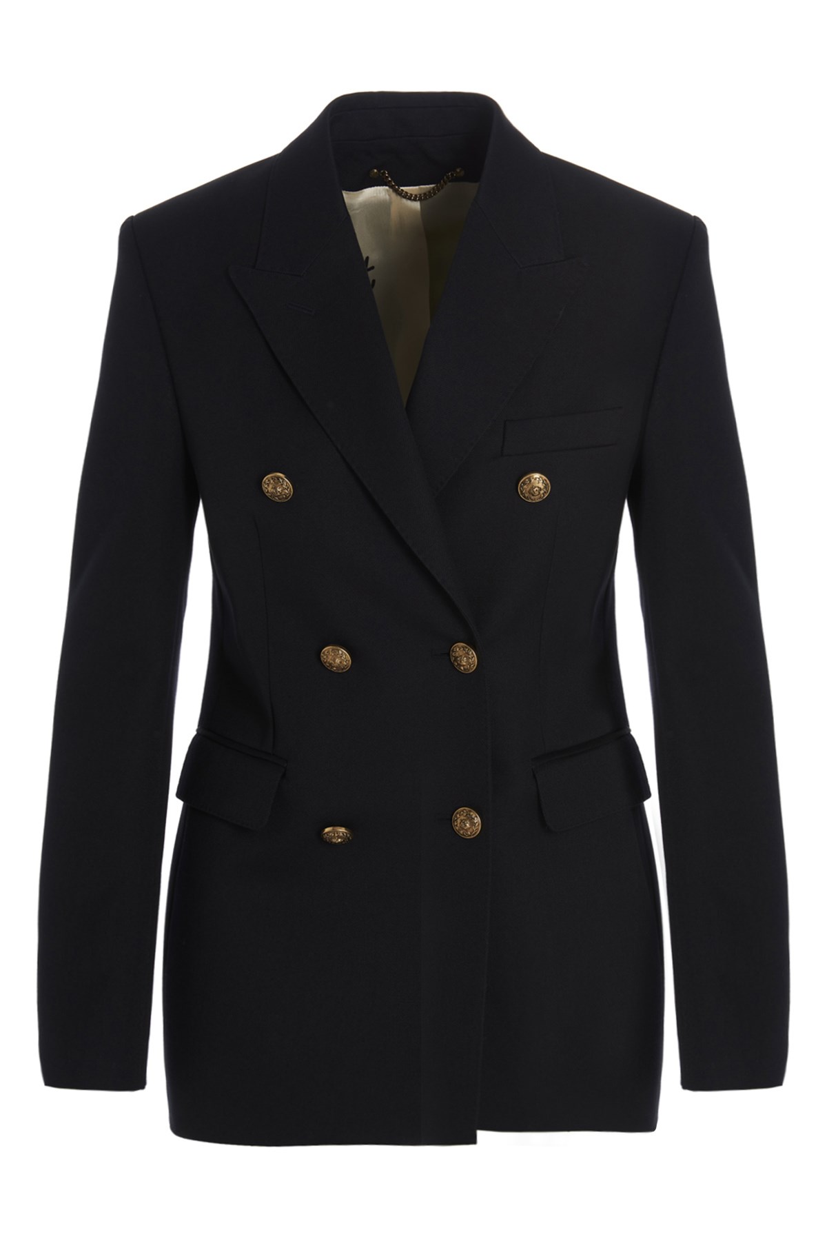 Golden Goose Double-breasted Shoulder Pads Blazer In Blue