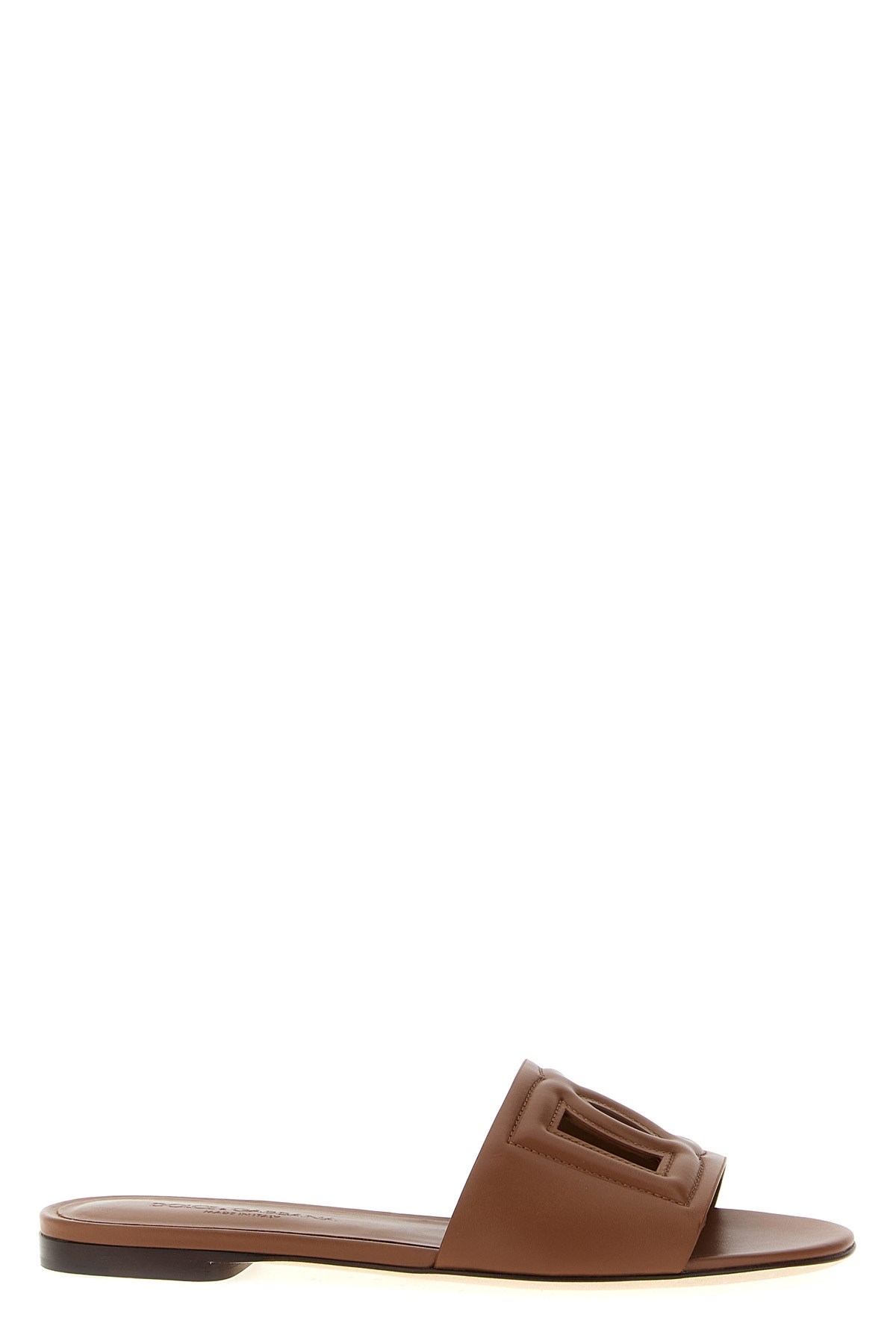 Dolce & Gabbana Logo Sandals In Brown