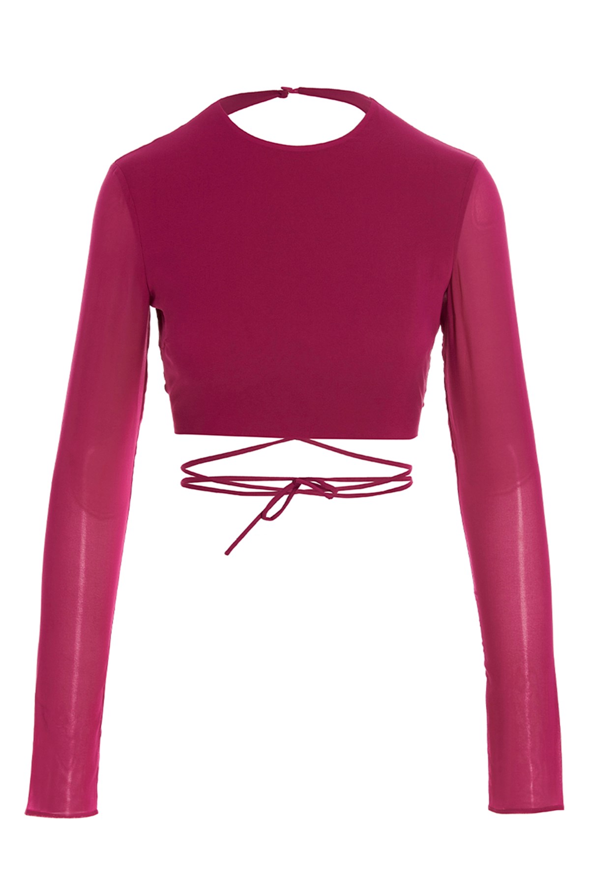 The Andamane Fuchsia Cropped Georgette Top