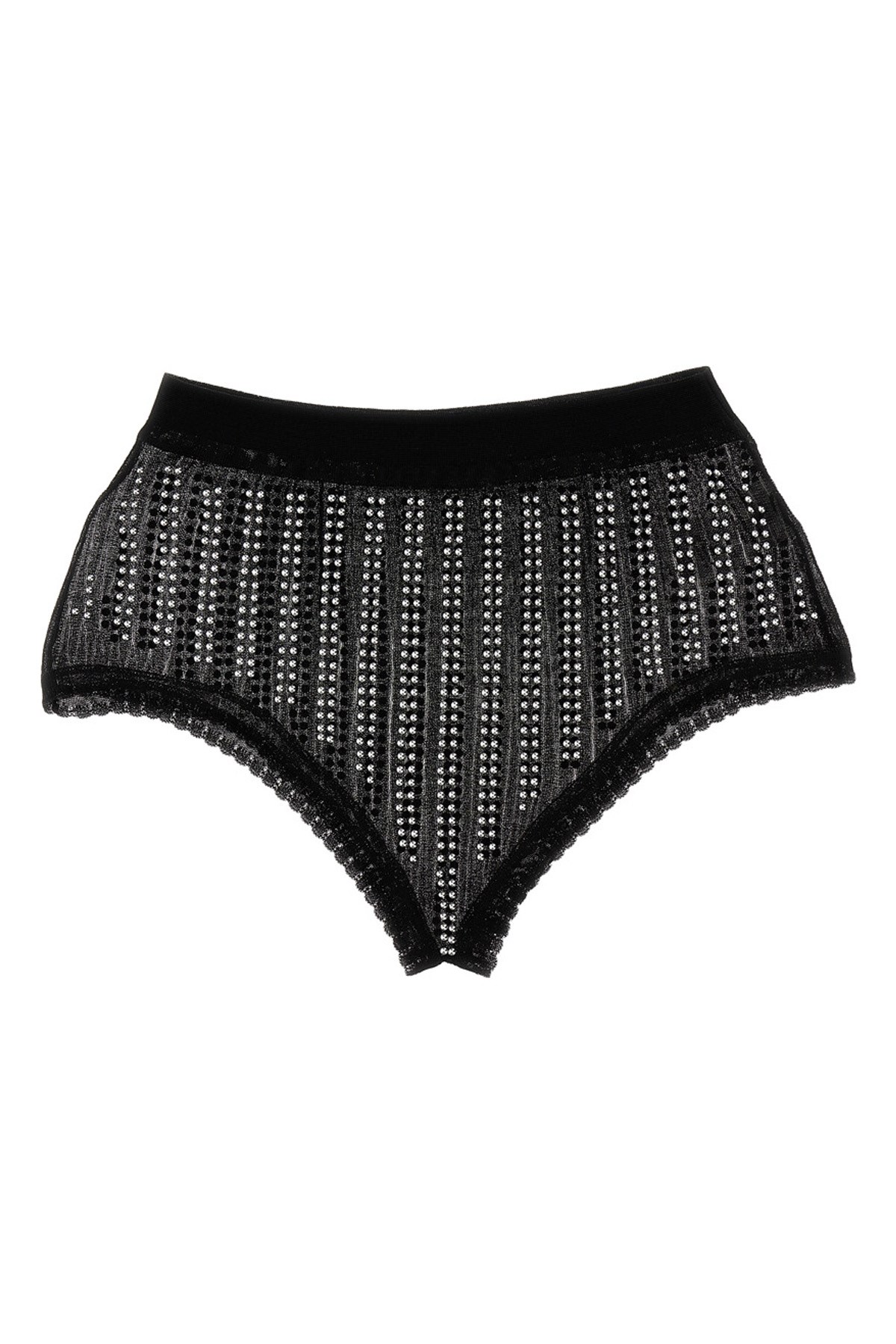 Rabanne Bead-embellished High Waist Briefs In Black