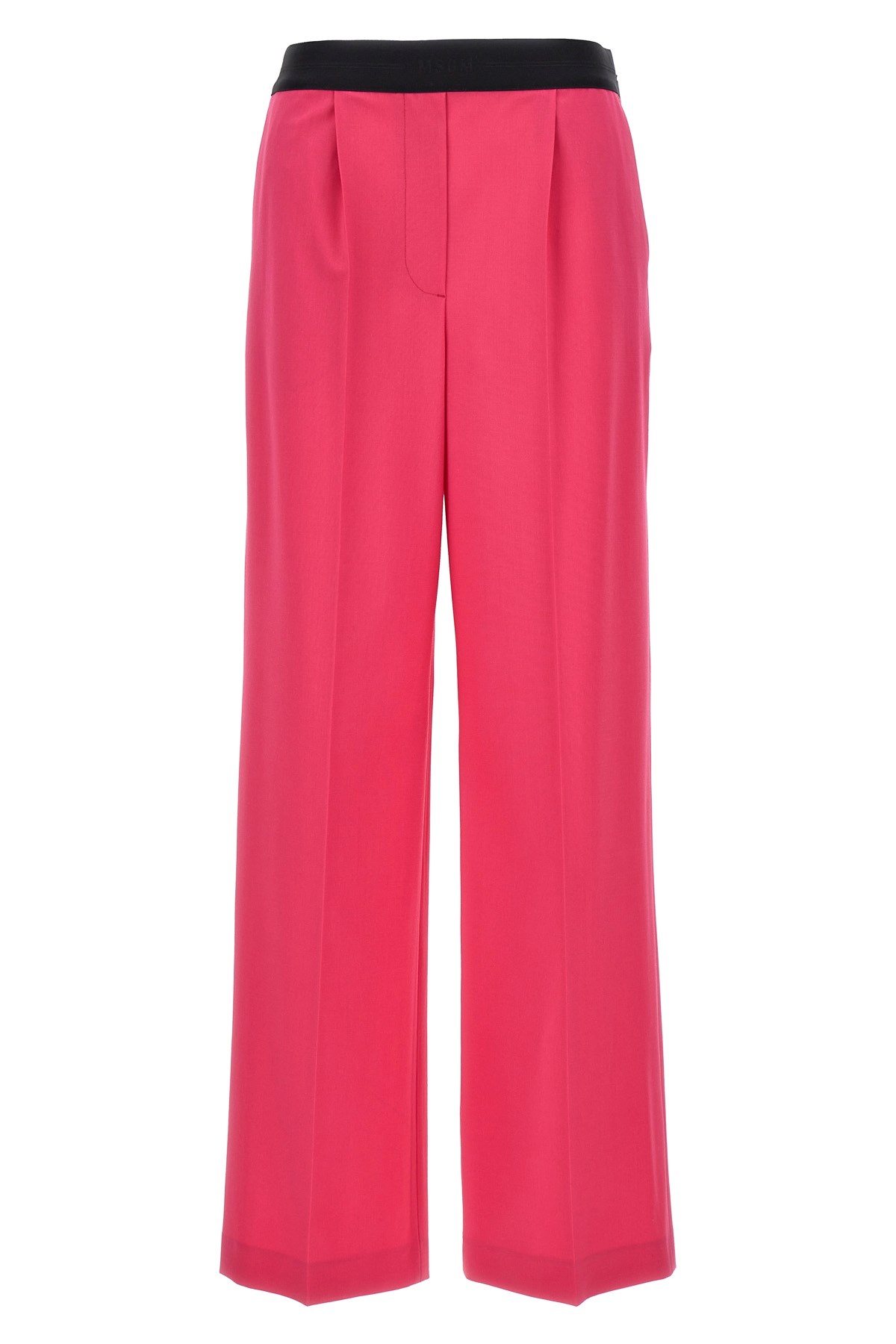 Msgm Trousers With Front Pleats And Elastic Waistband