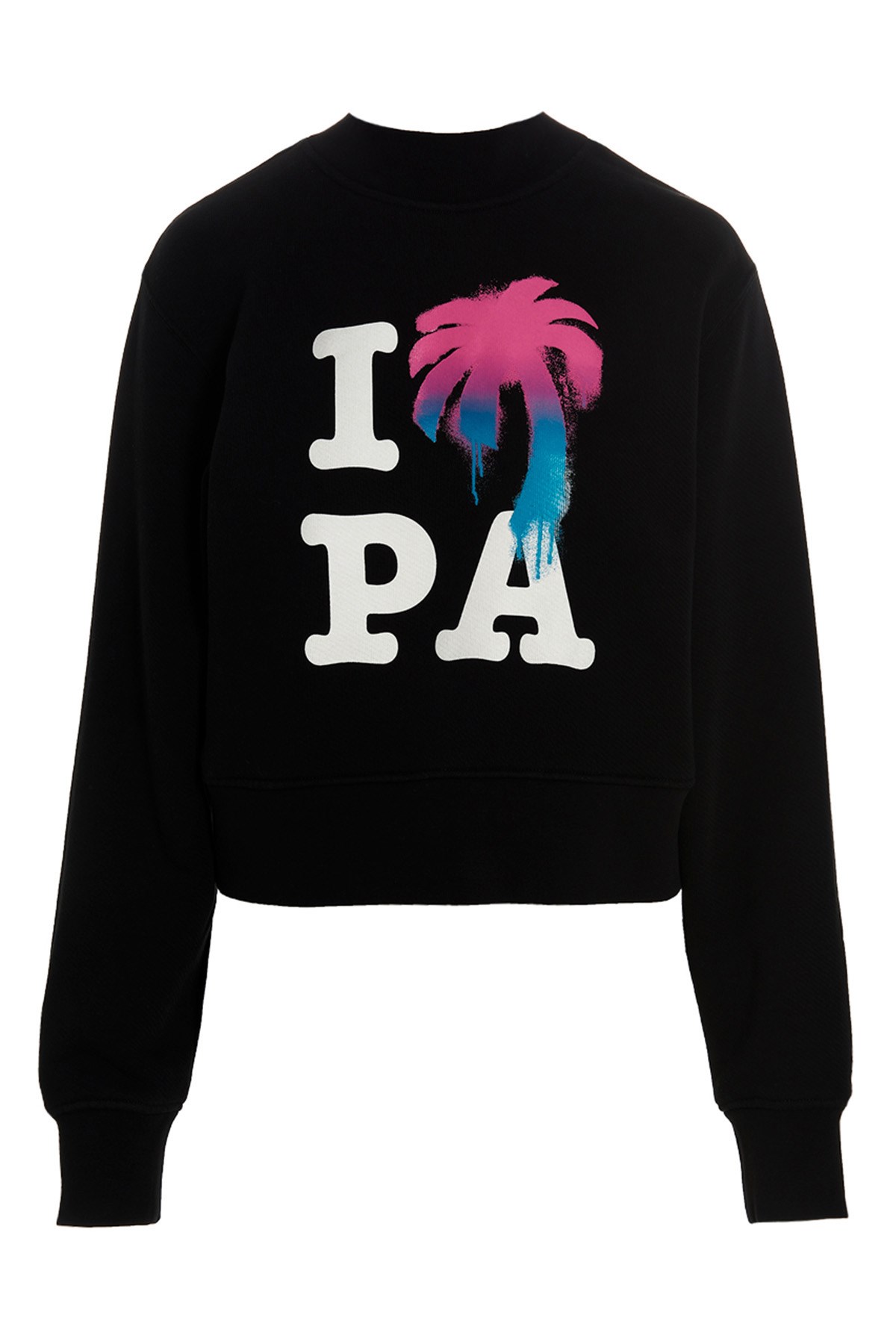 Palm Angels Graphic Print Crewneck Cotton Sweatshirt