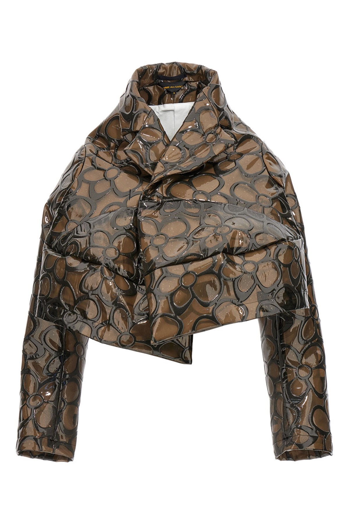 COMME DES GARÃONS COMME DES GARÃ‡ONS FLORAL PVC CROPPED JACKET 