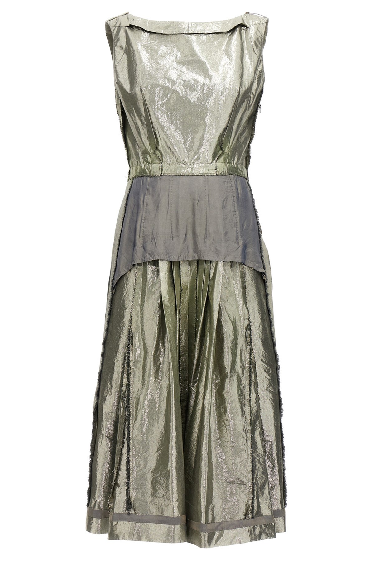 Maison Margiela Laminated Dress Dresses Silver In Gold