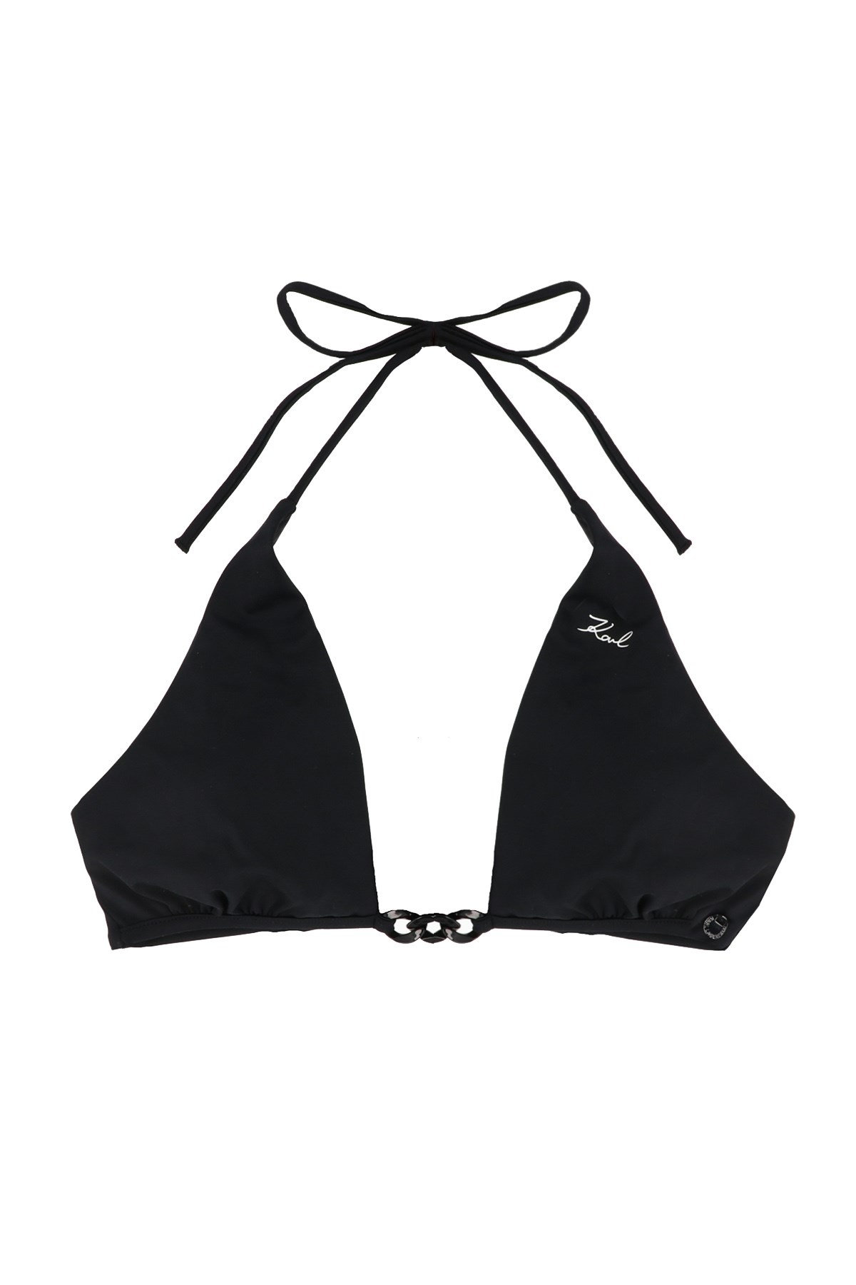 Karl Lagerfeld Chain Bikini Top In Black