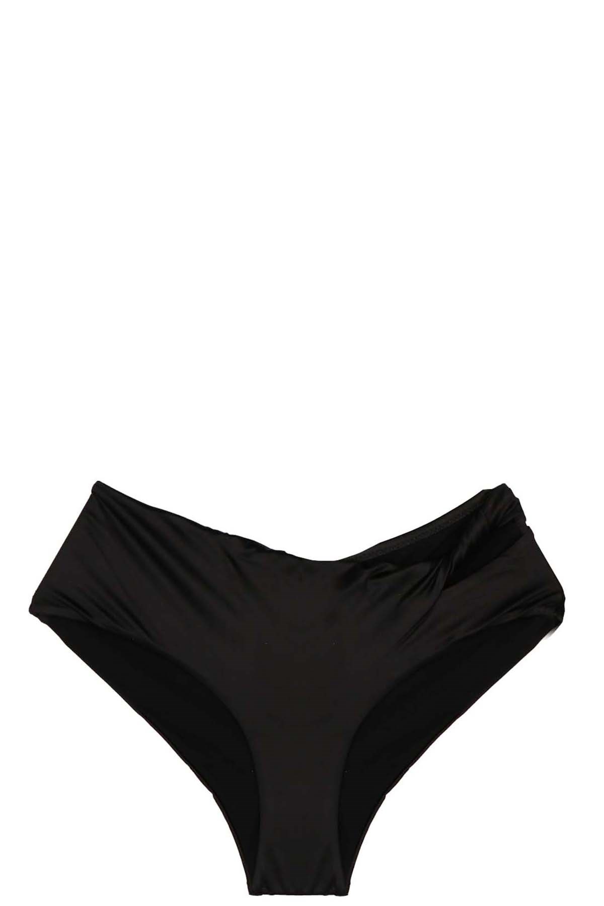 Versace Bikini Briefs With Knot Beachwear Black In Black