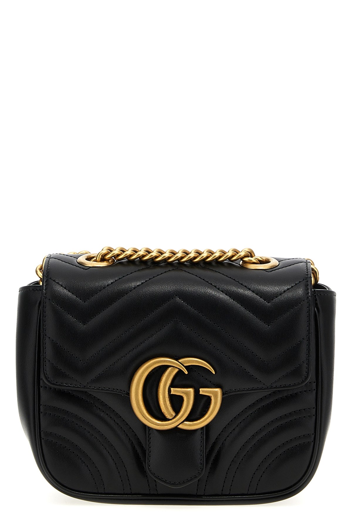 Gucci 'gg Marmont' Mini Crossbody Bag In Black