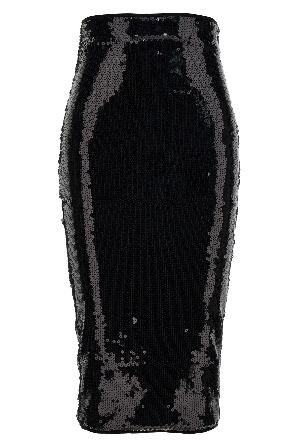 Alexandre Vauthier Black Mesh Midi Skirt In Black