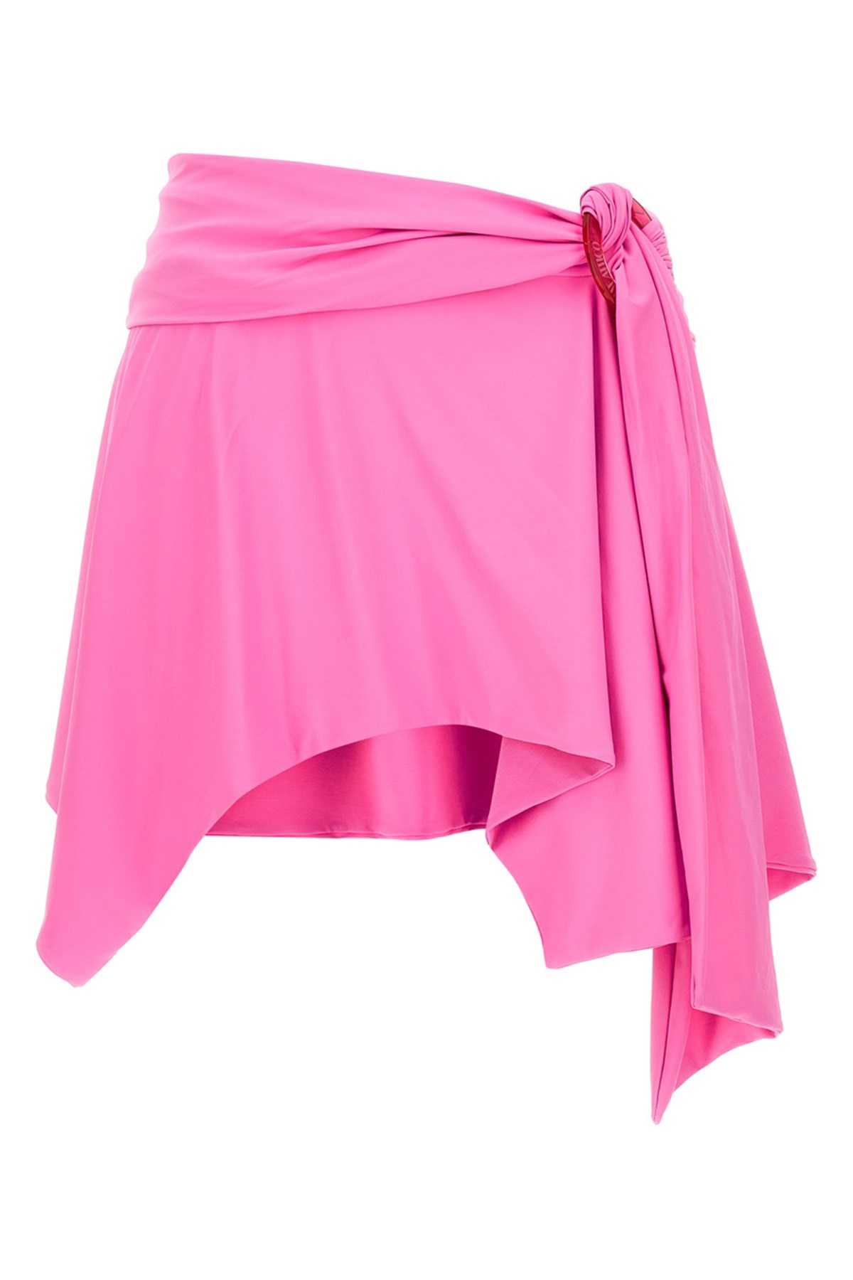 Attico Flounced Miniskirt Beachwear Pink In Pink