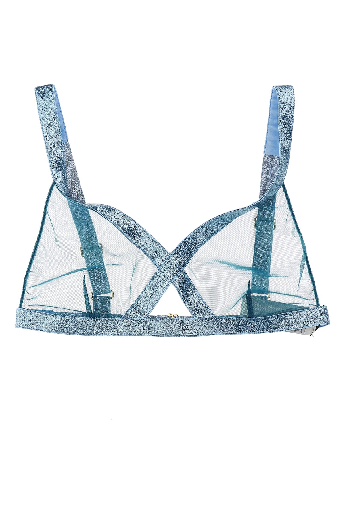 Tom Ford Iridescent Sable Tulle Top Underwear And Body Light Blue In Blue