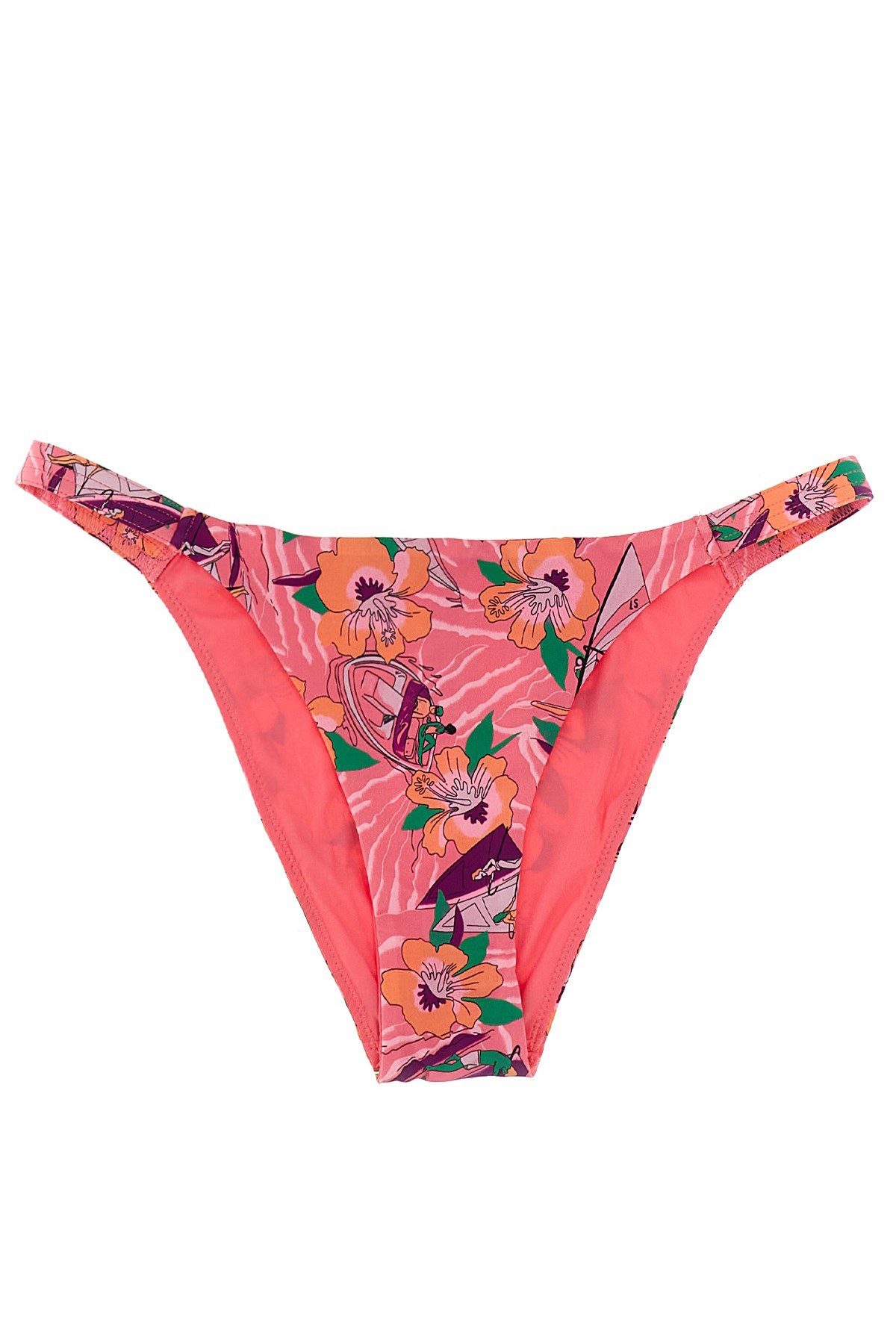 Love Stories Floral Print Bikini Bottoms In Pink