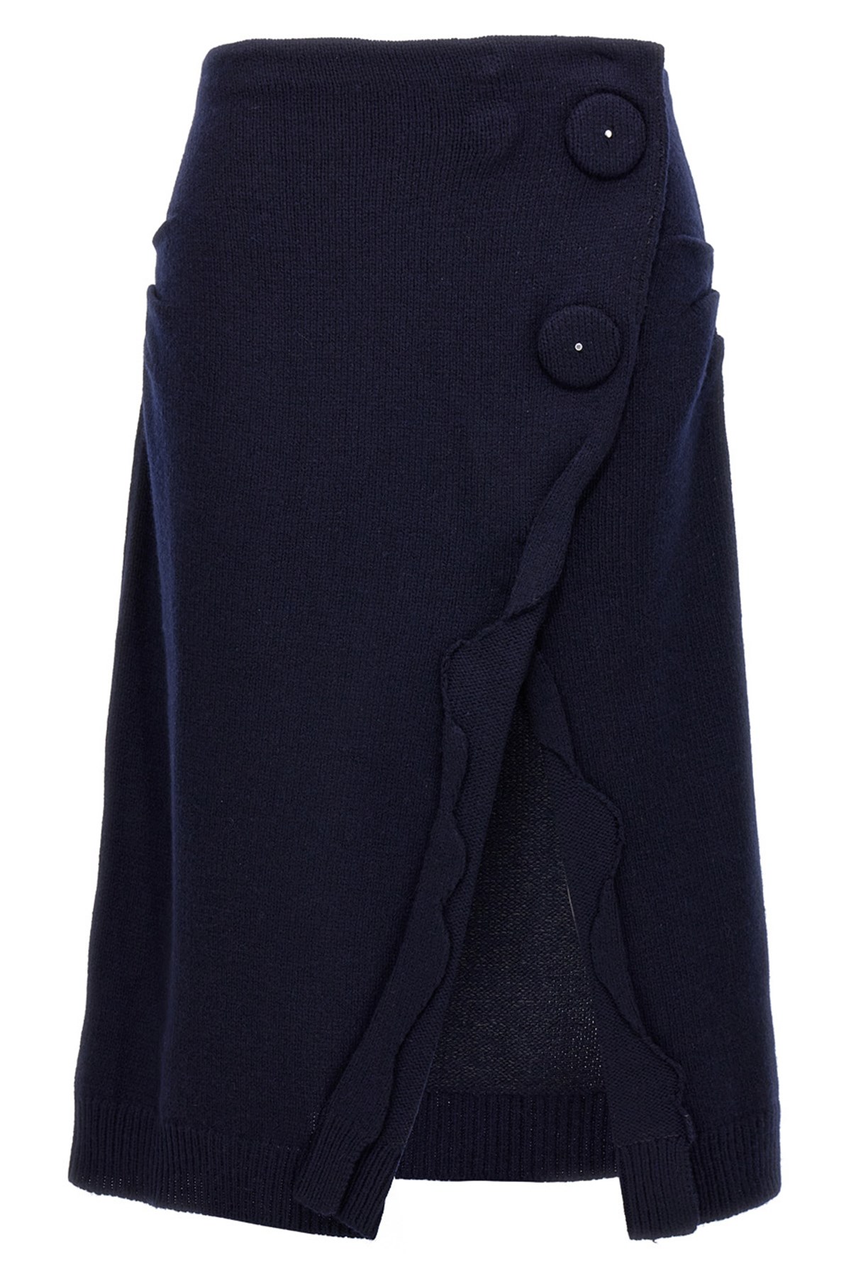 Prada Blue Cashmere Knitted Pencil Skirt