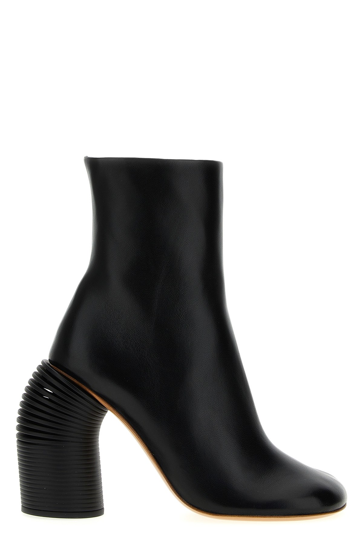 Off-white Leather Spring Booties Statement Heel 11 Cm