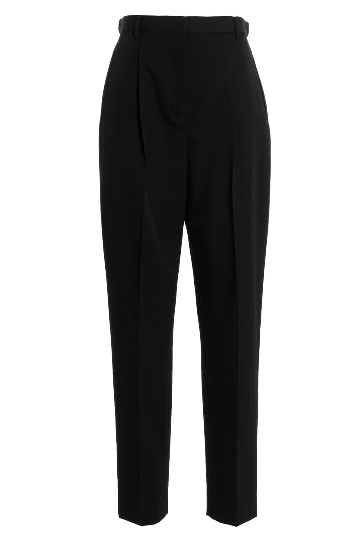 Tory Burch High Waist Wool Twill Trousers With Pleats
