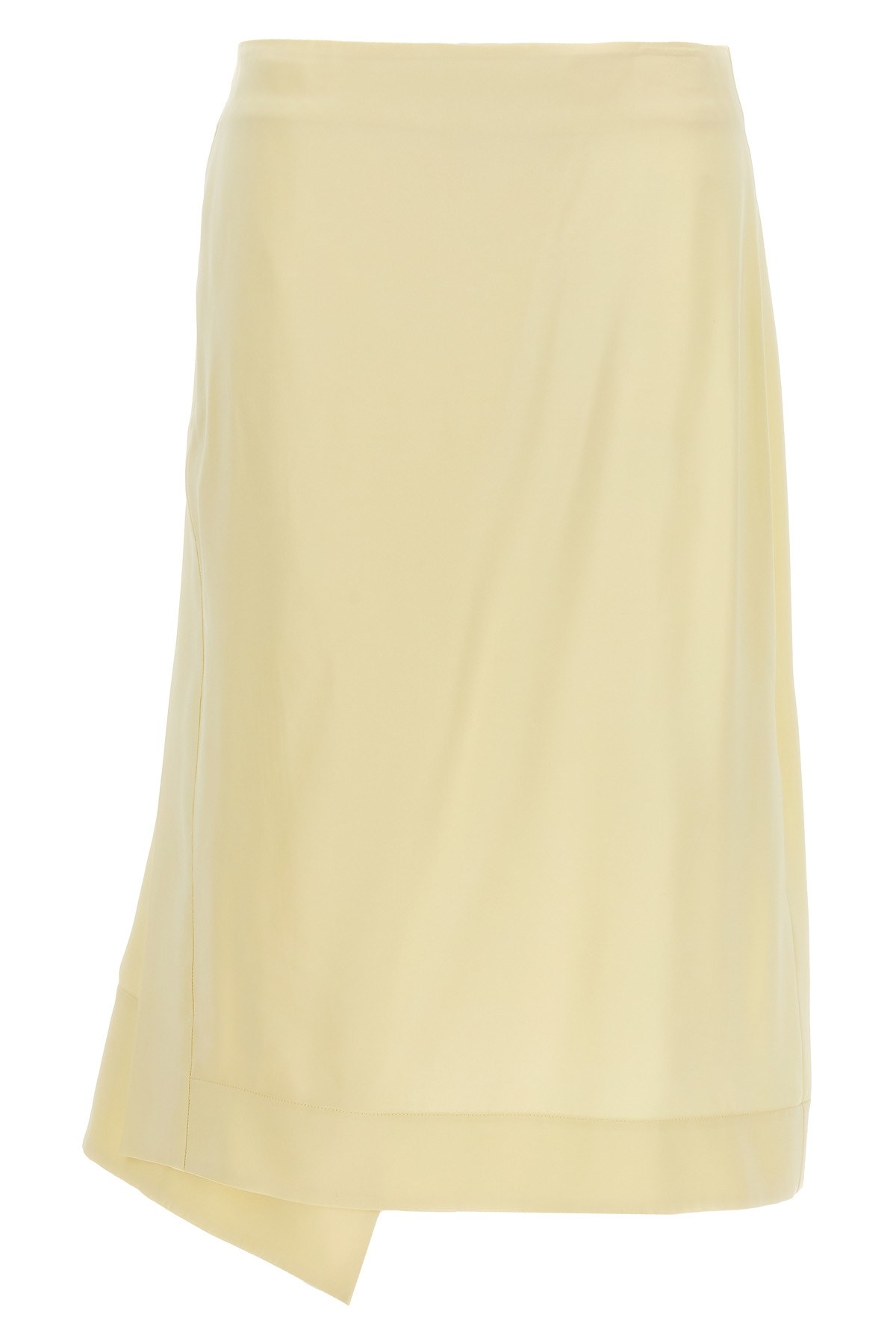 Jil Sander Women Satin Skirt With Side Slit In Neutral