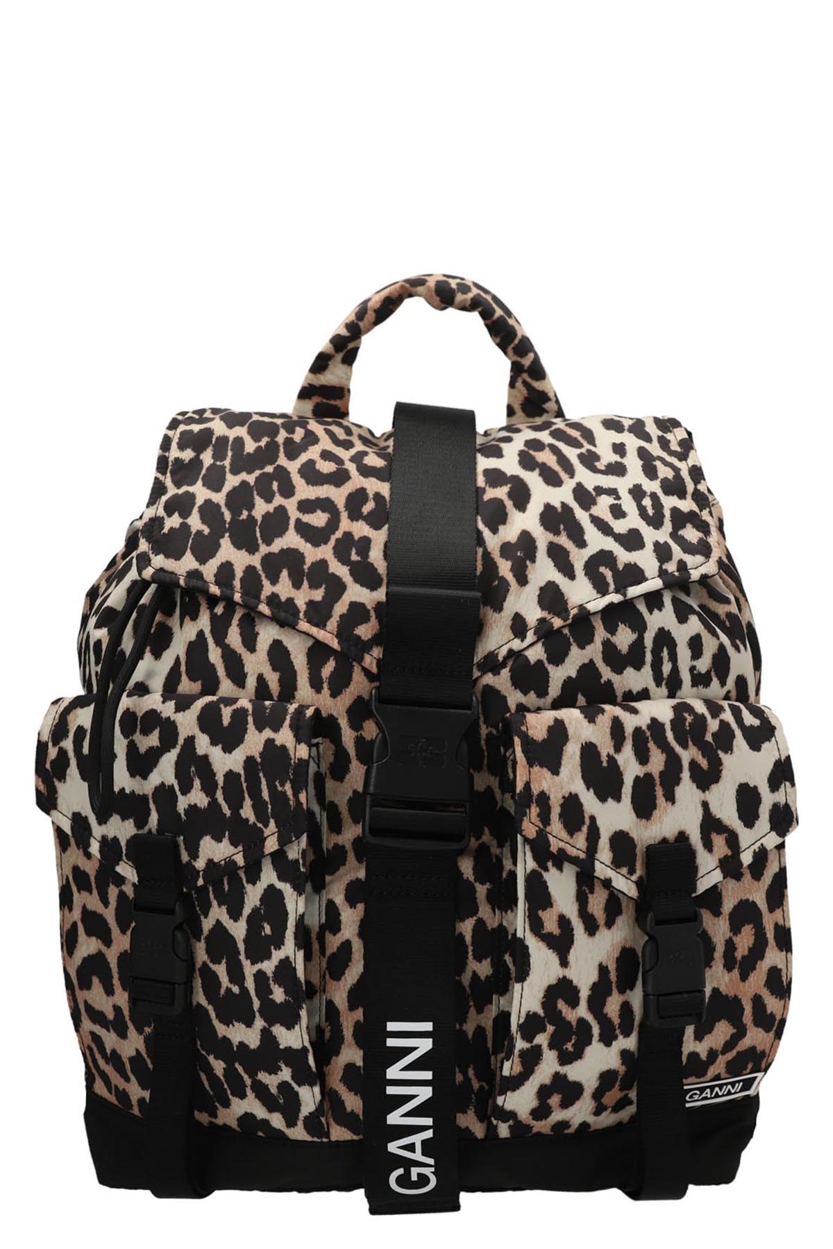 Ganni 'leopard Tech' Backpack