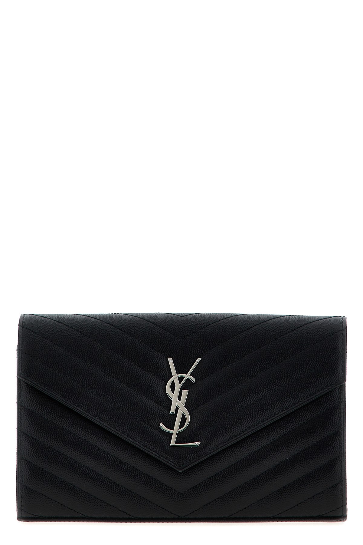 Saint Laurent 'cassandre' Clutch In Black