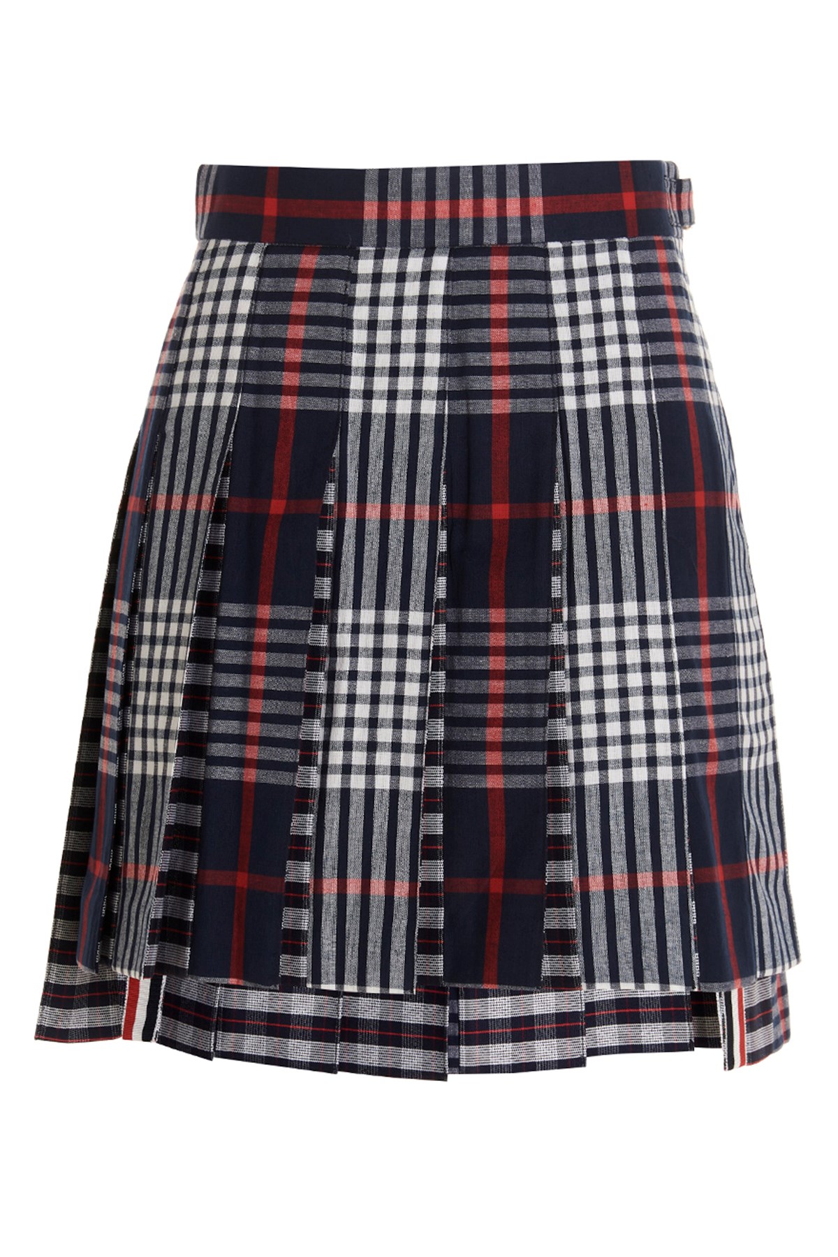 Thom Browne Mini Skirt With Pleated Design And Tricolor Detail