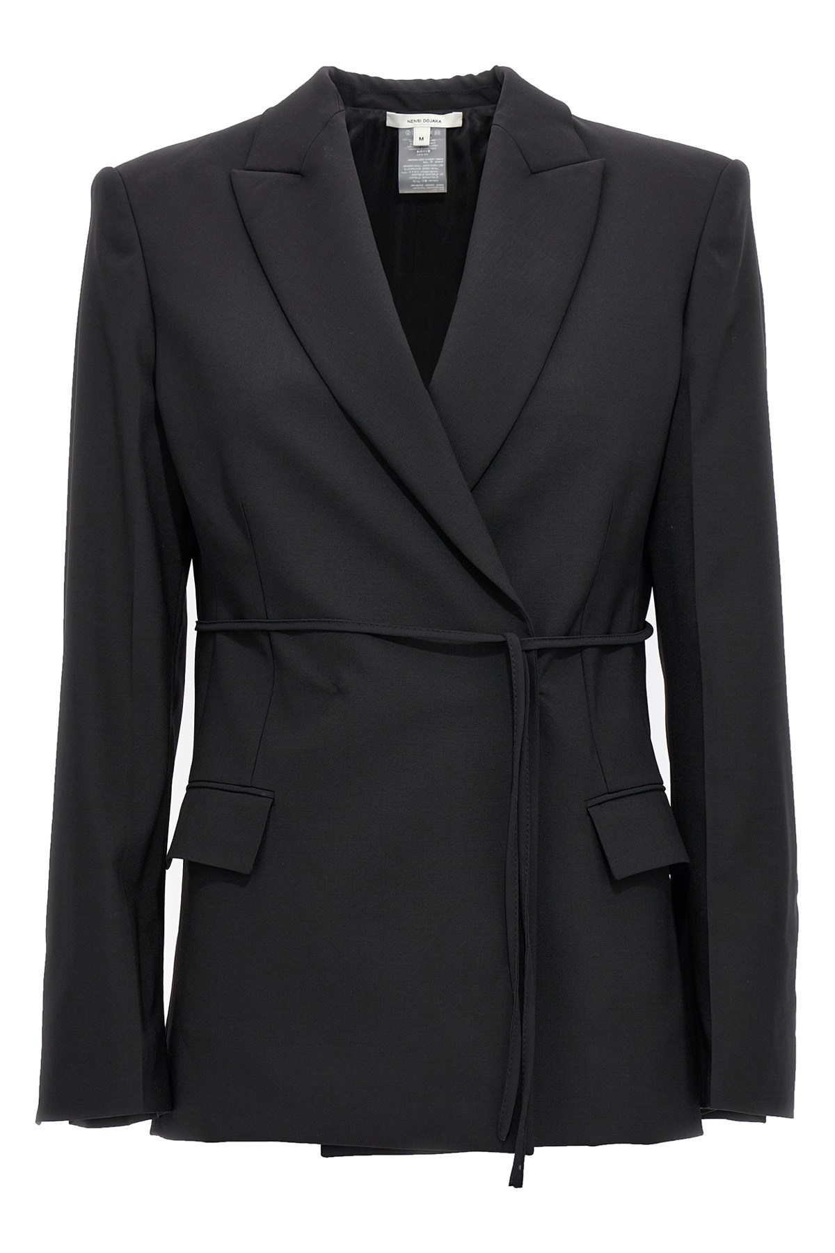 Nensi Dojaka Double Breast Drawstring Blazer Jacket Jackets Black