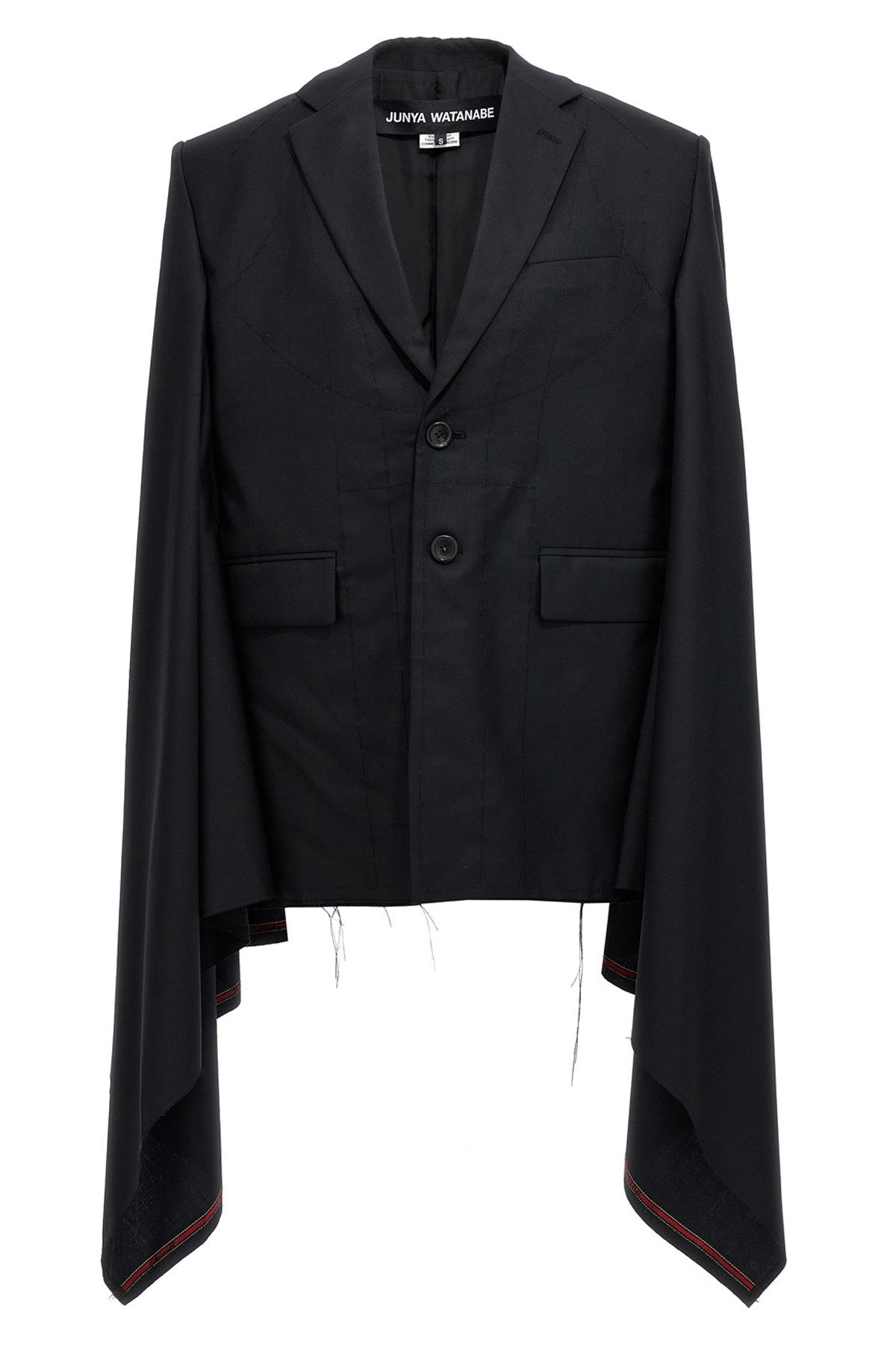 Junya Watanabe Wool Cape With Tailored Fit And Mid-length