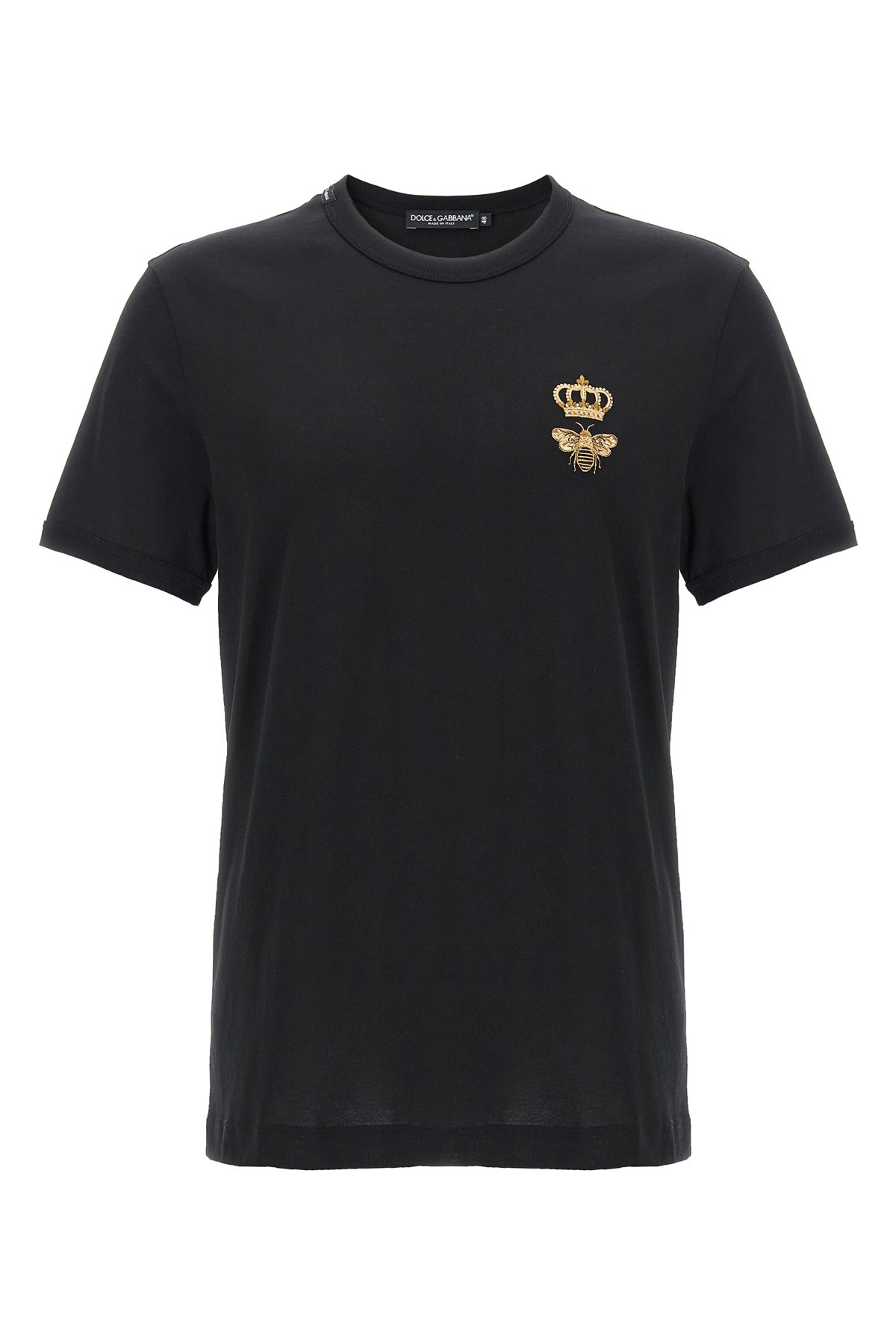 Dolce & Gabbana Crown And Bee Embroidered Crew Neck T-shirt