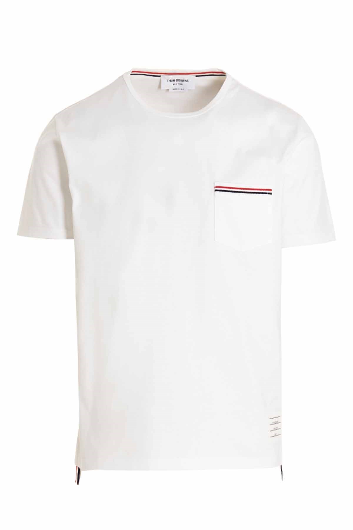 Thom Browne Rwb Pocket T-shirt In White