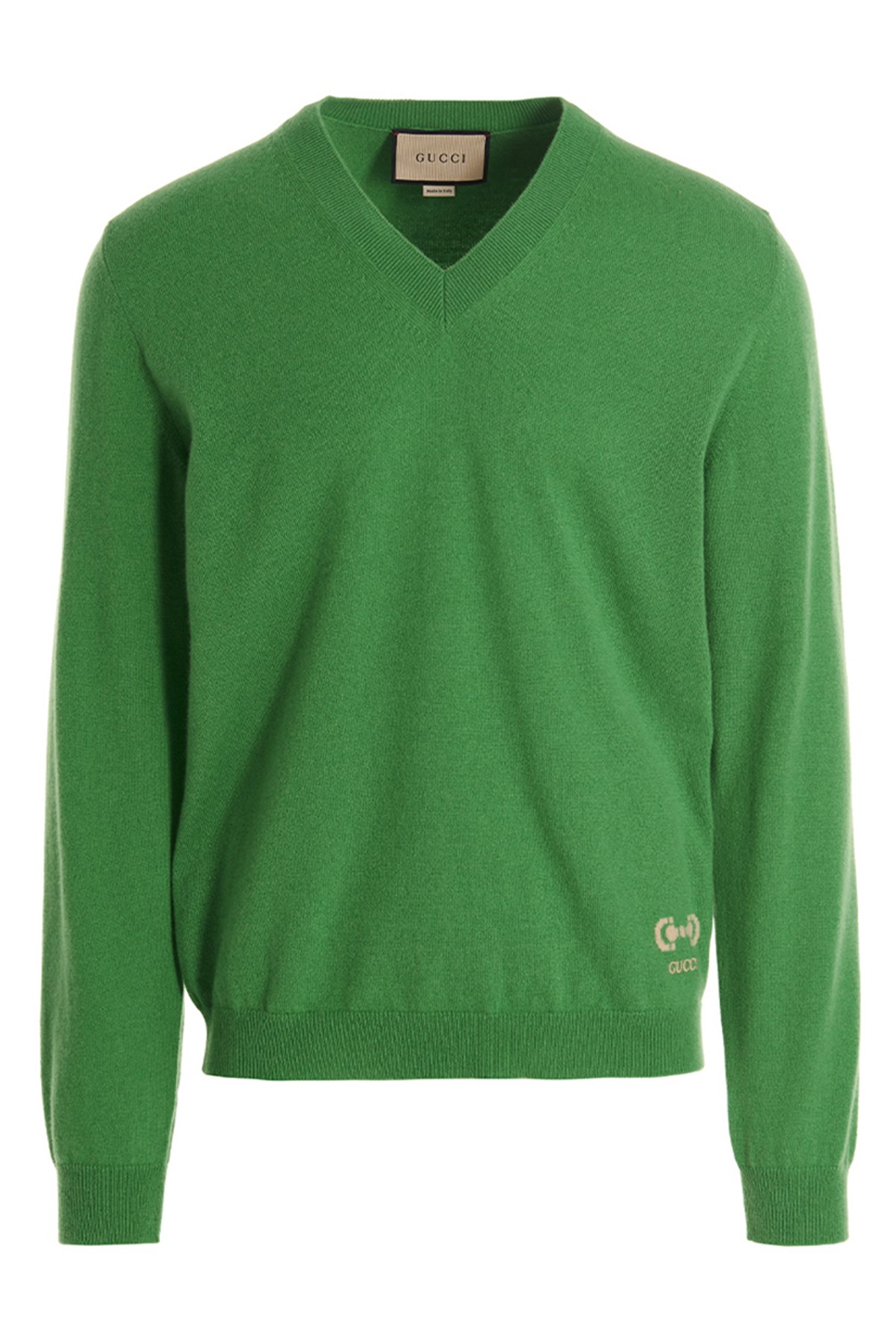 Gucci Logo Embroidery Sweater In Green