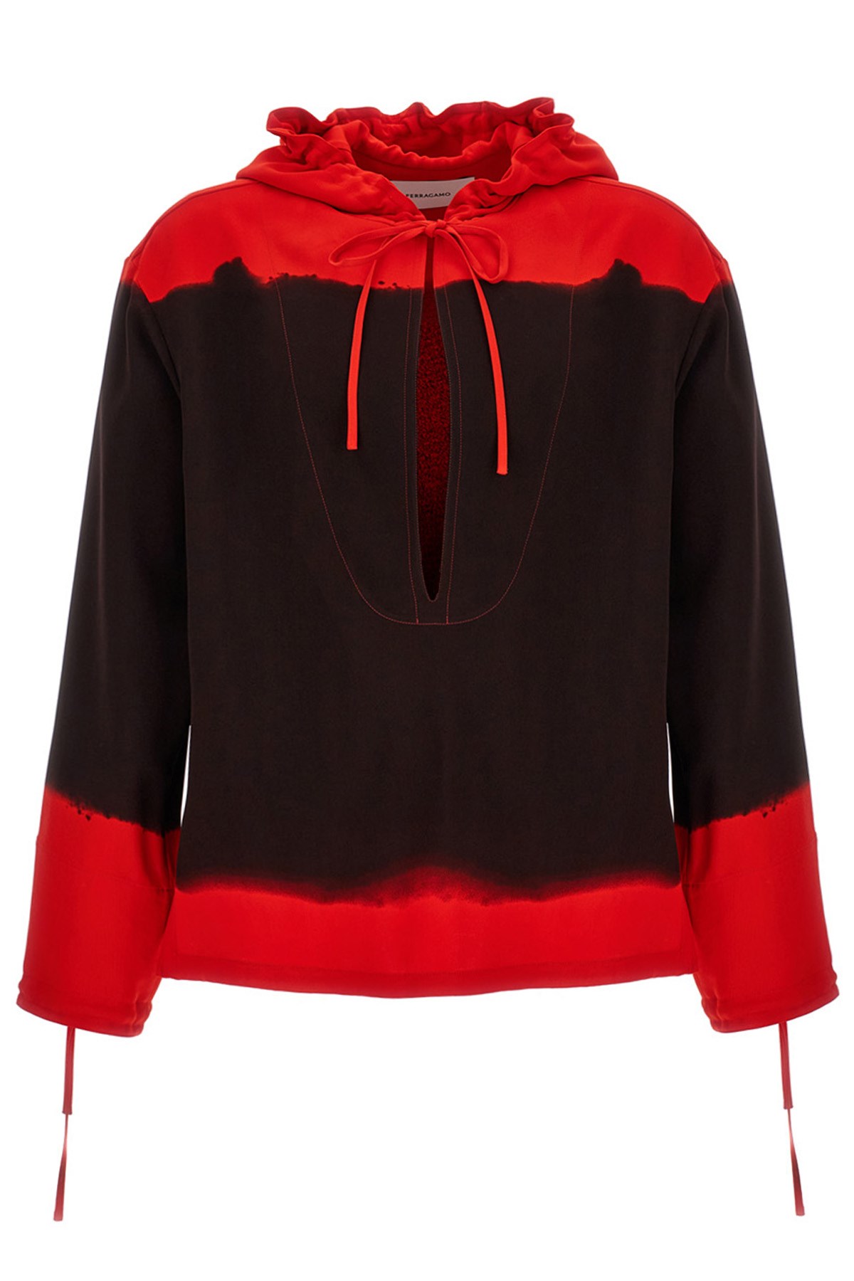 Ferragamo Hooded Blouse Fell Off Shirt And Blouse Multicolor In Red
